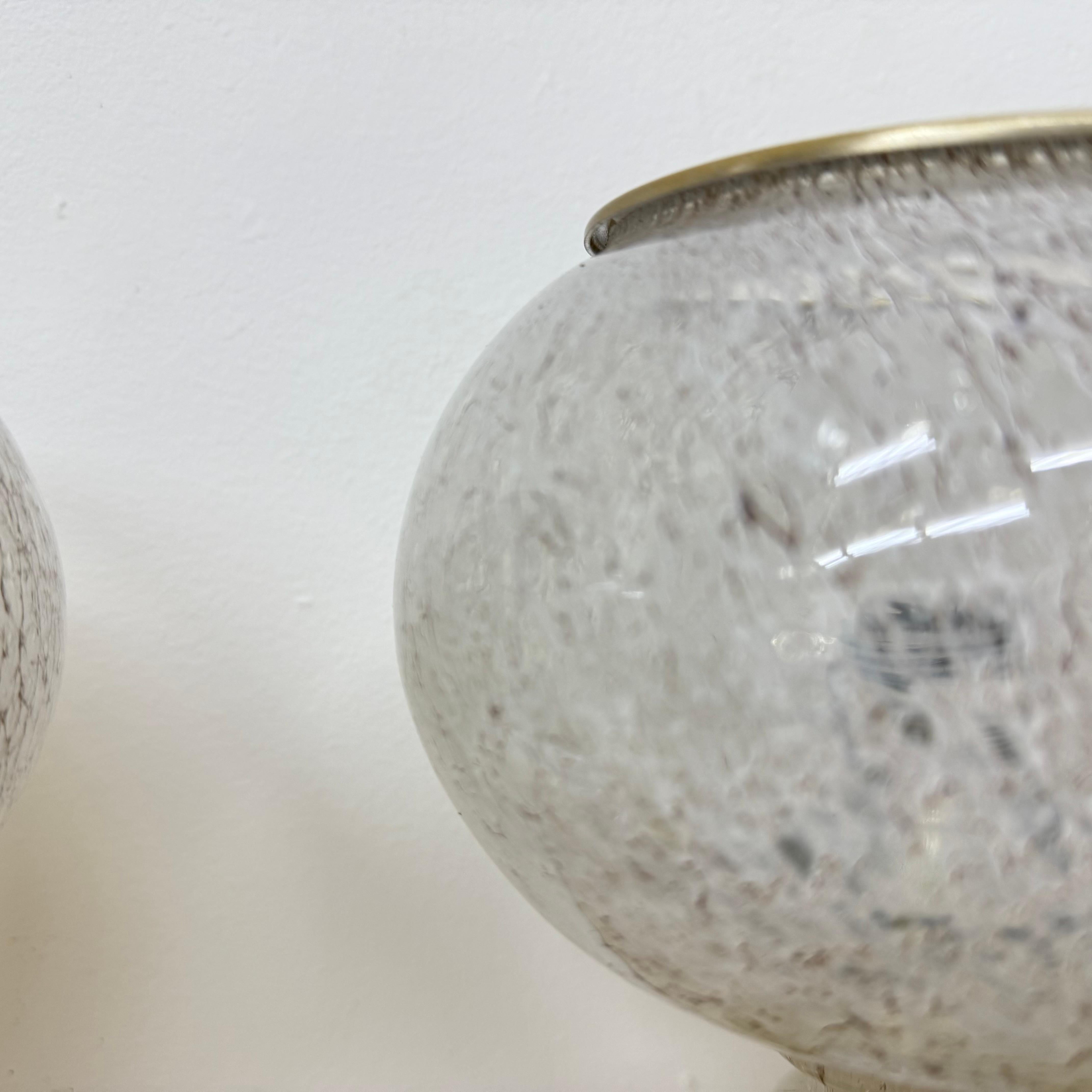 Fin du 20e siècle Ensemble de 2 lampes de table Doria Leuchten en verre, Allemagne, années 1970 en vente