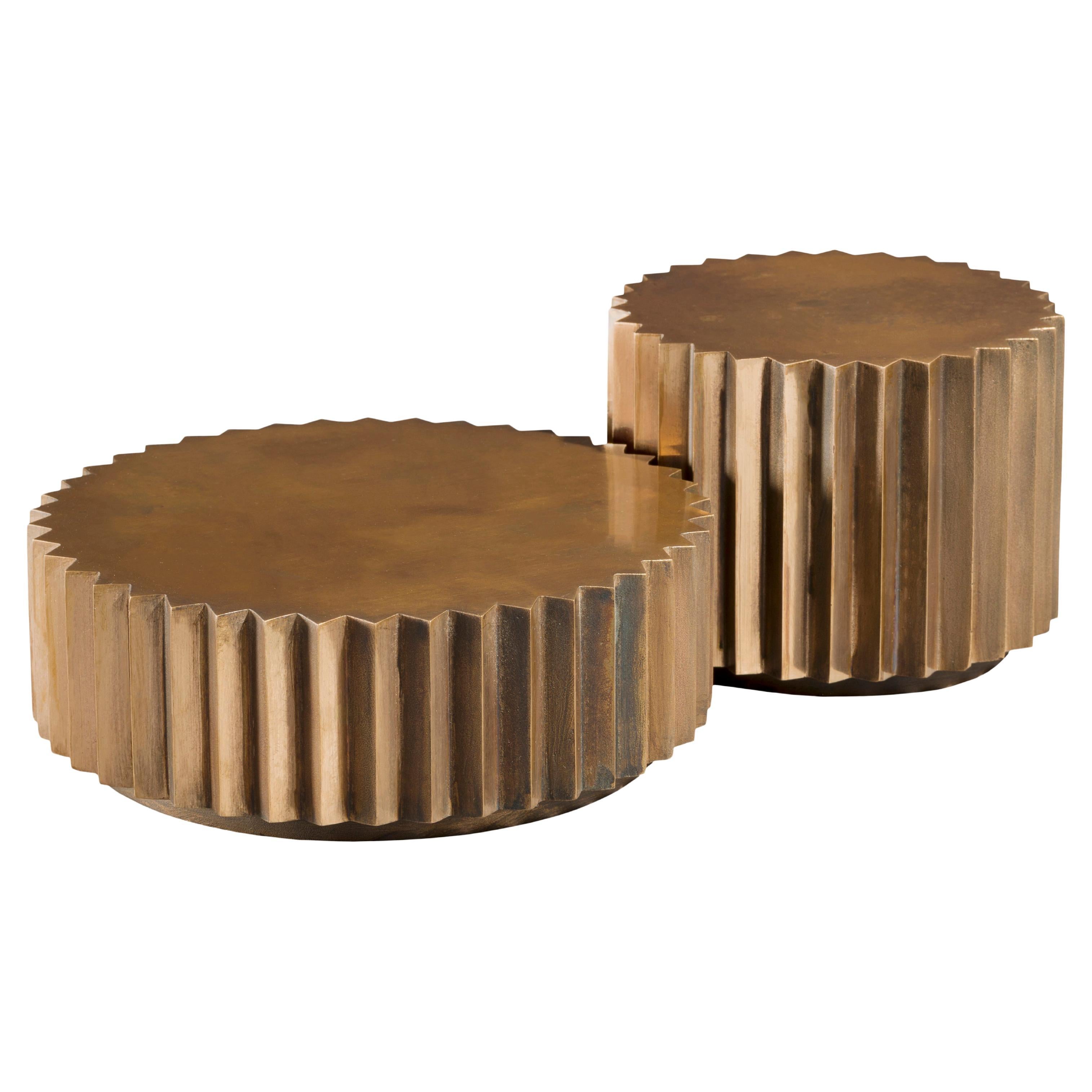 Set aus 2 Doris Bronze-Couchtischen von Fred und Juul