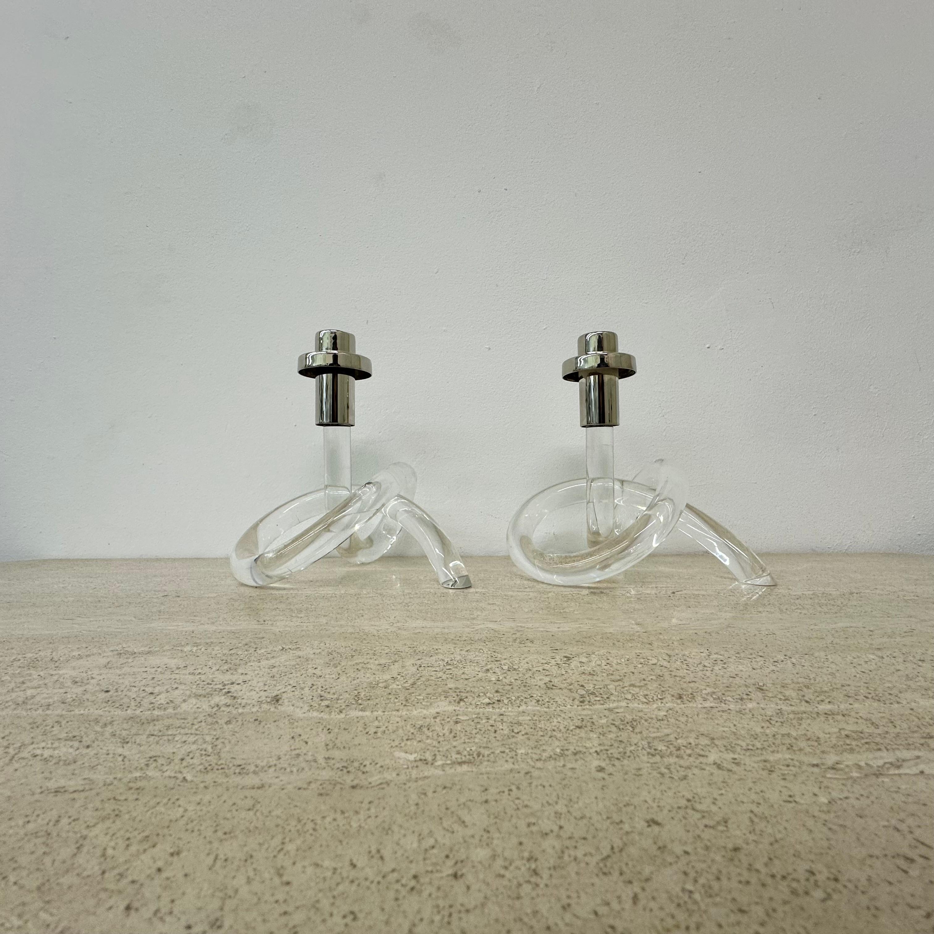 Set di 2 candele in lucite di metà secolo Dorothy Thorpe Pretzel, anni '40 in vendita 7