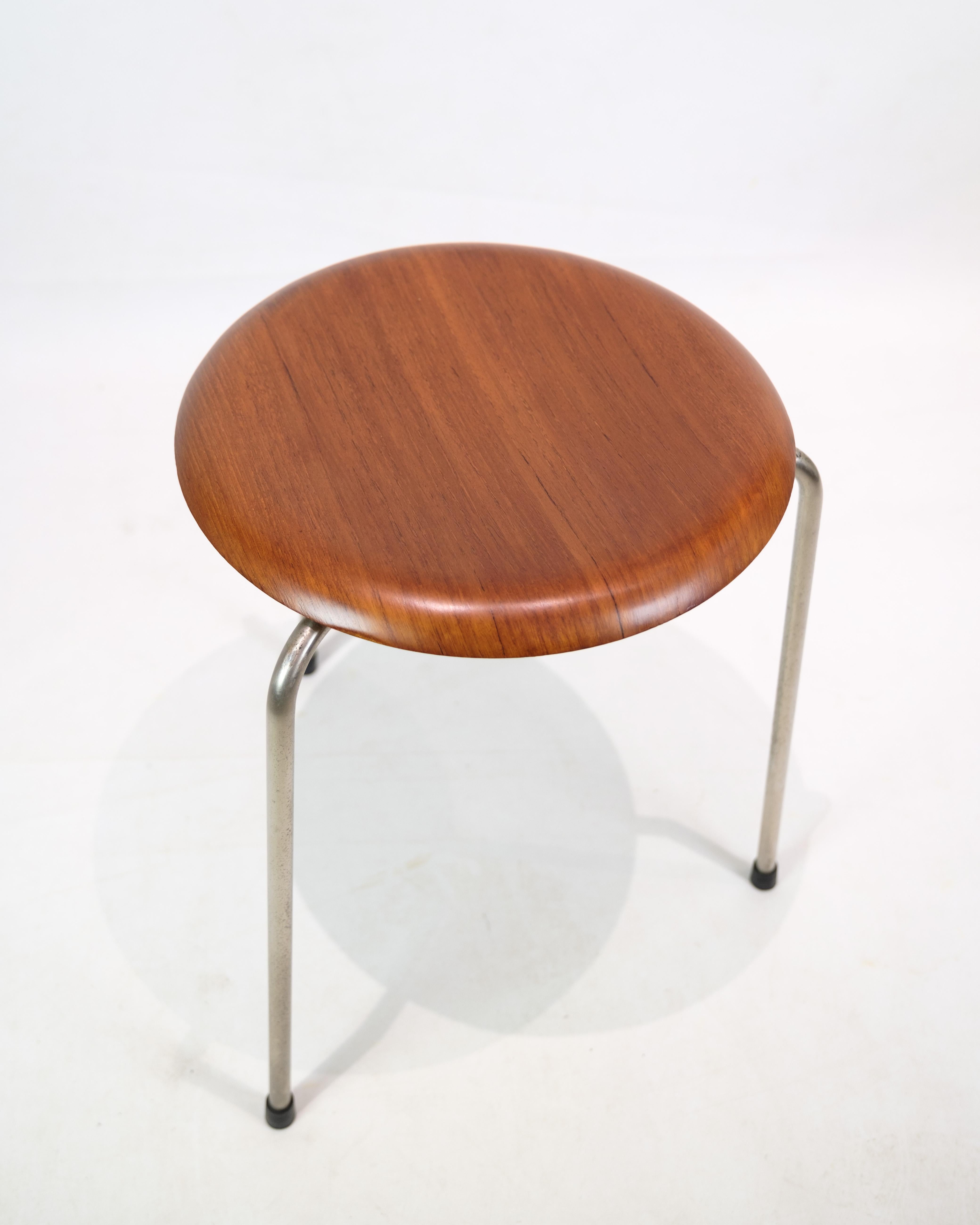 Danish Set Of 2 Dot Stools Model 3170 Made In Teak By Arne Jacobsen For Fritz Hansen For Sale