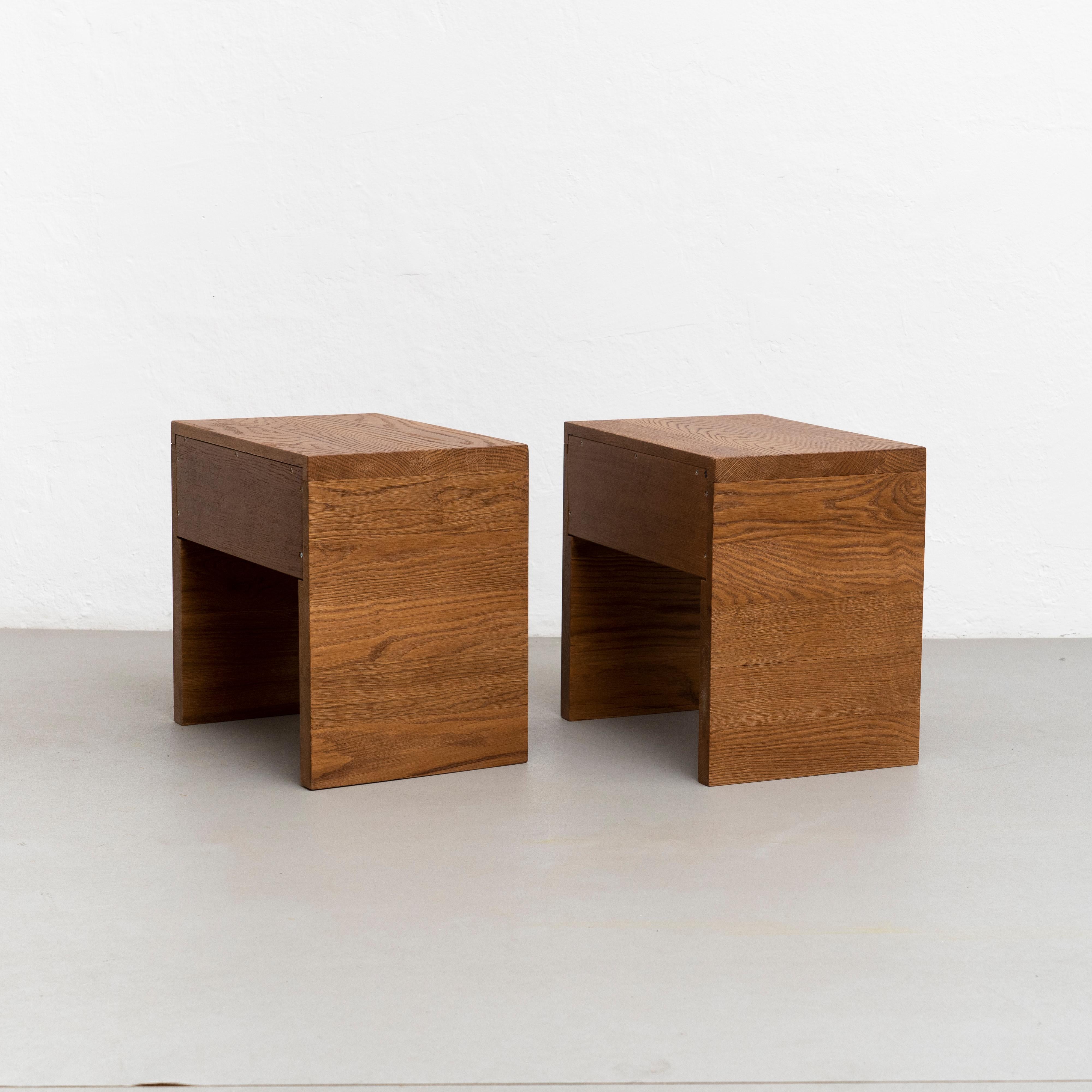 Set of 2 Drawer Solid Wood Night Stands by Dada Est For Sale 6