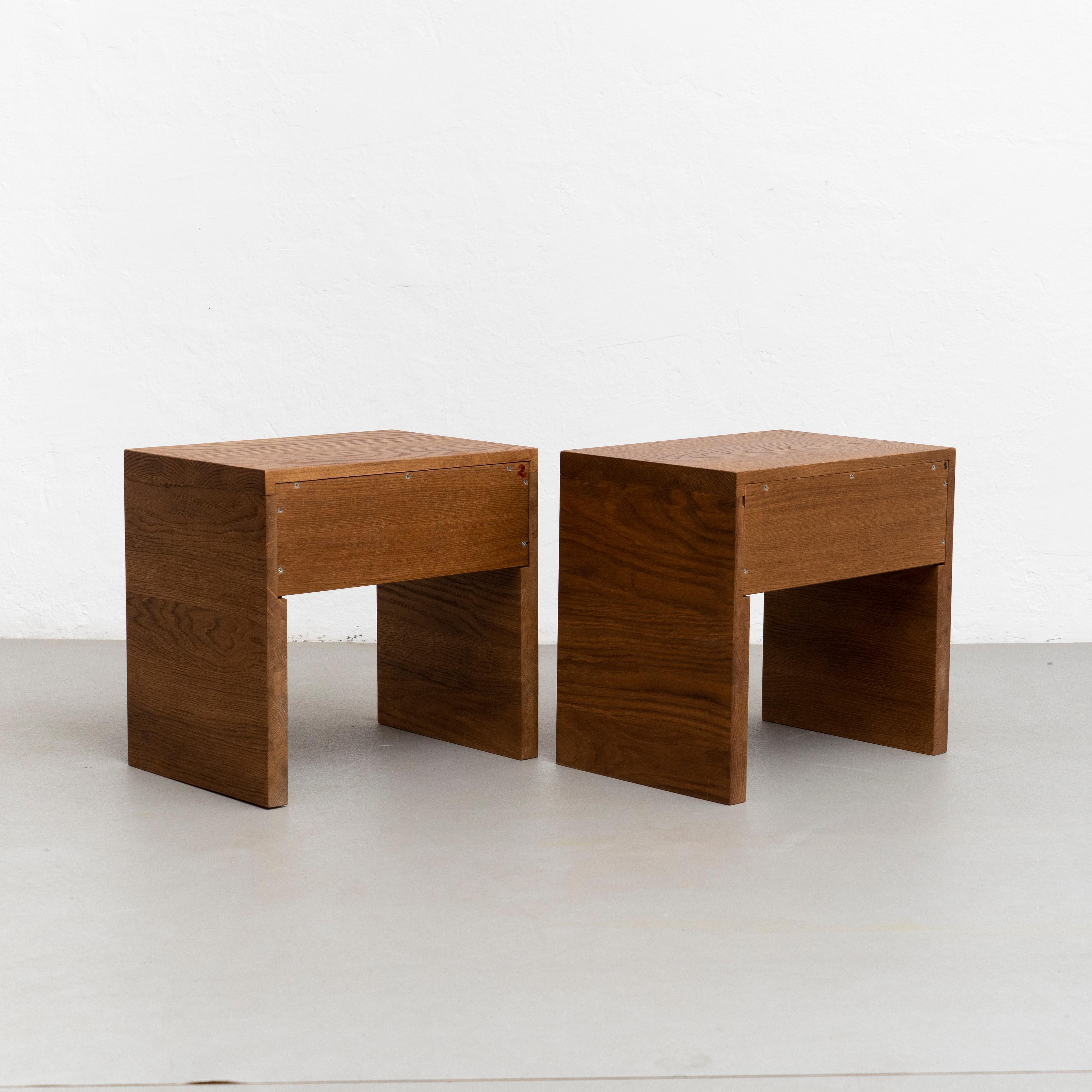Set of 2 Drawer Solid Wood Night Stands by Dada Est For Sale 8