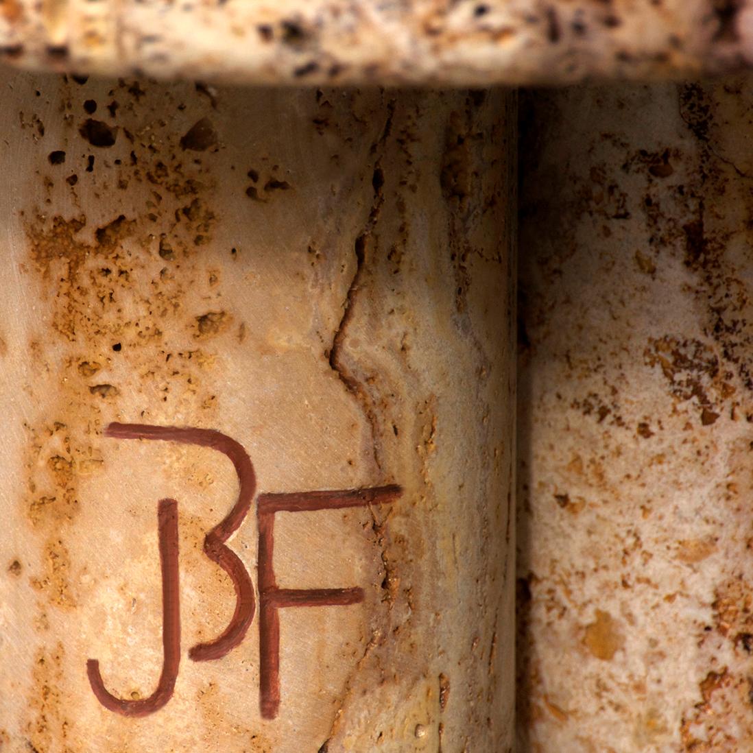 Travertine Set of 2 Drop Side Tables by Jean-Fréderic Bourdier