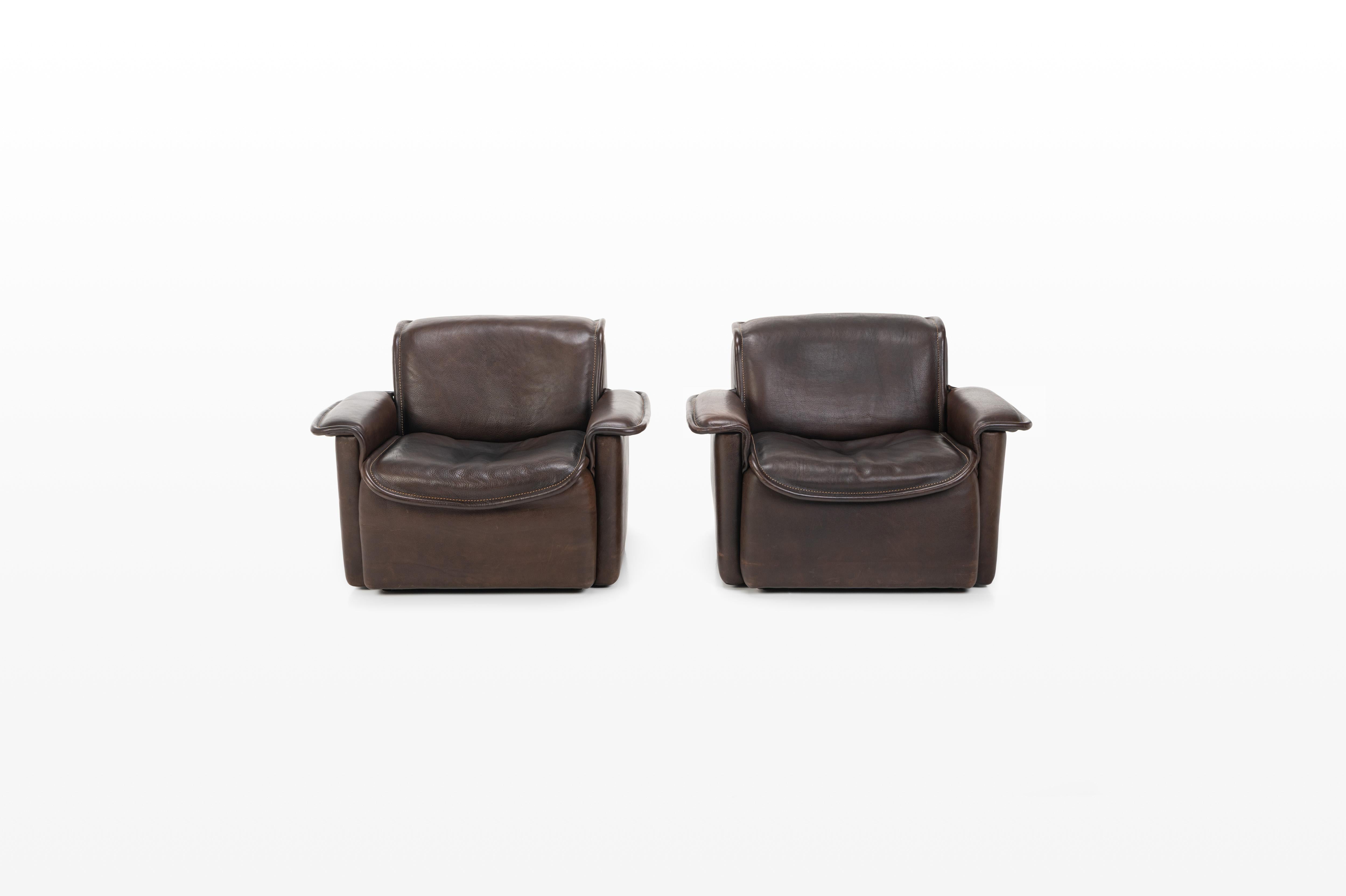 Set of 2 Ds12 Lounge Chairs from de Sede, Switzerland 1970s In Good Condition For Sale In Ranst, VAN