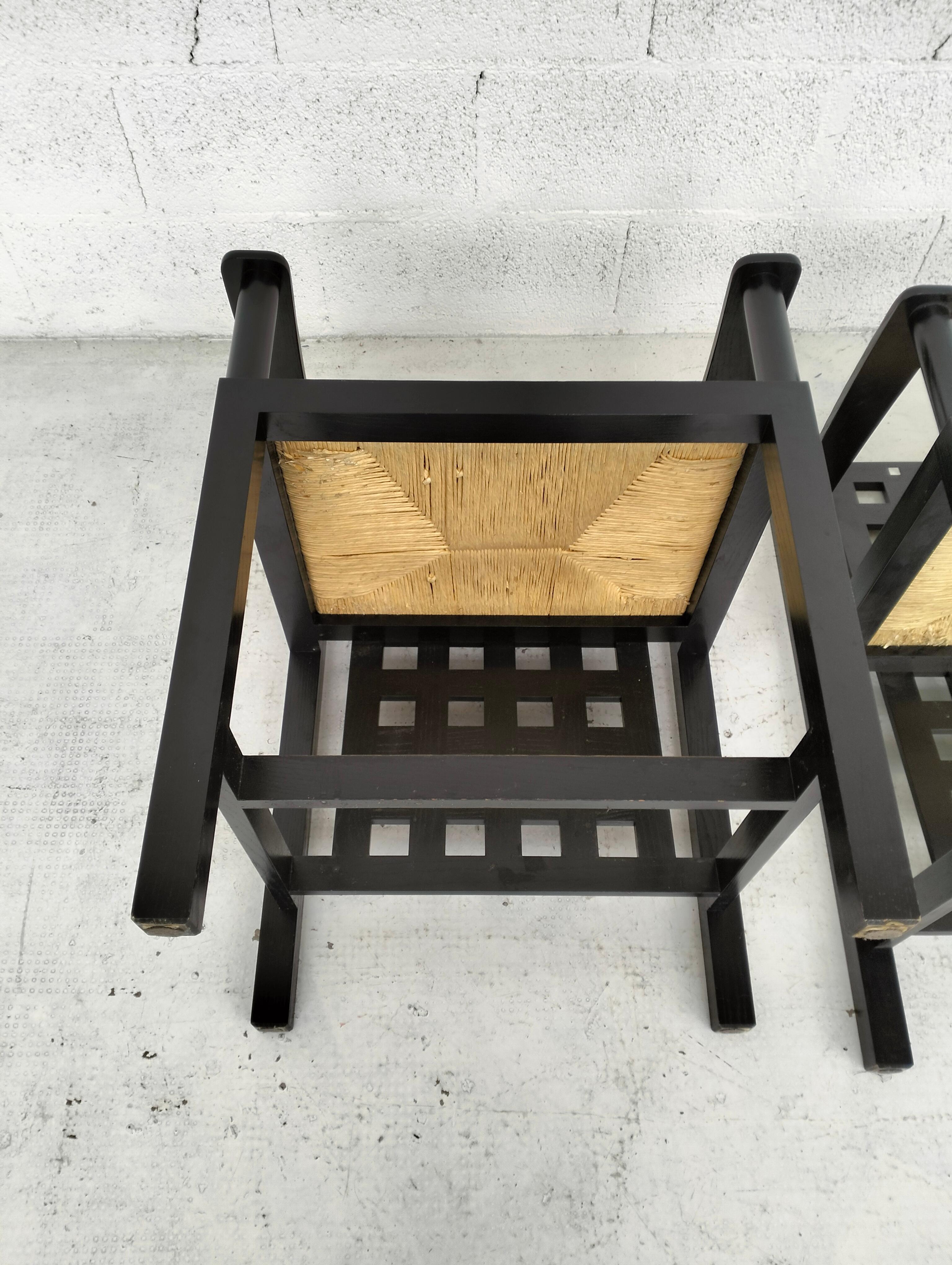 Set of 2 “DS3” chairs by Charles Rennie Mackintosh for Cassina - 70s 6