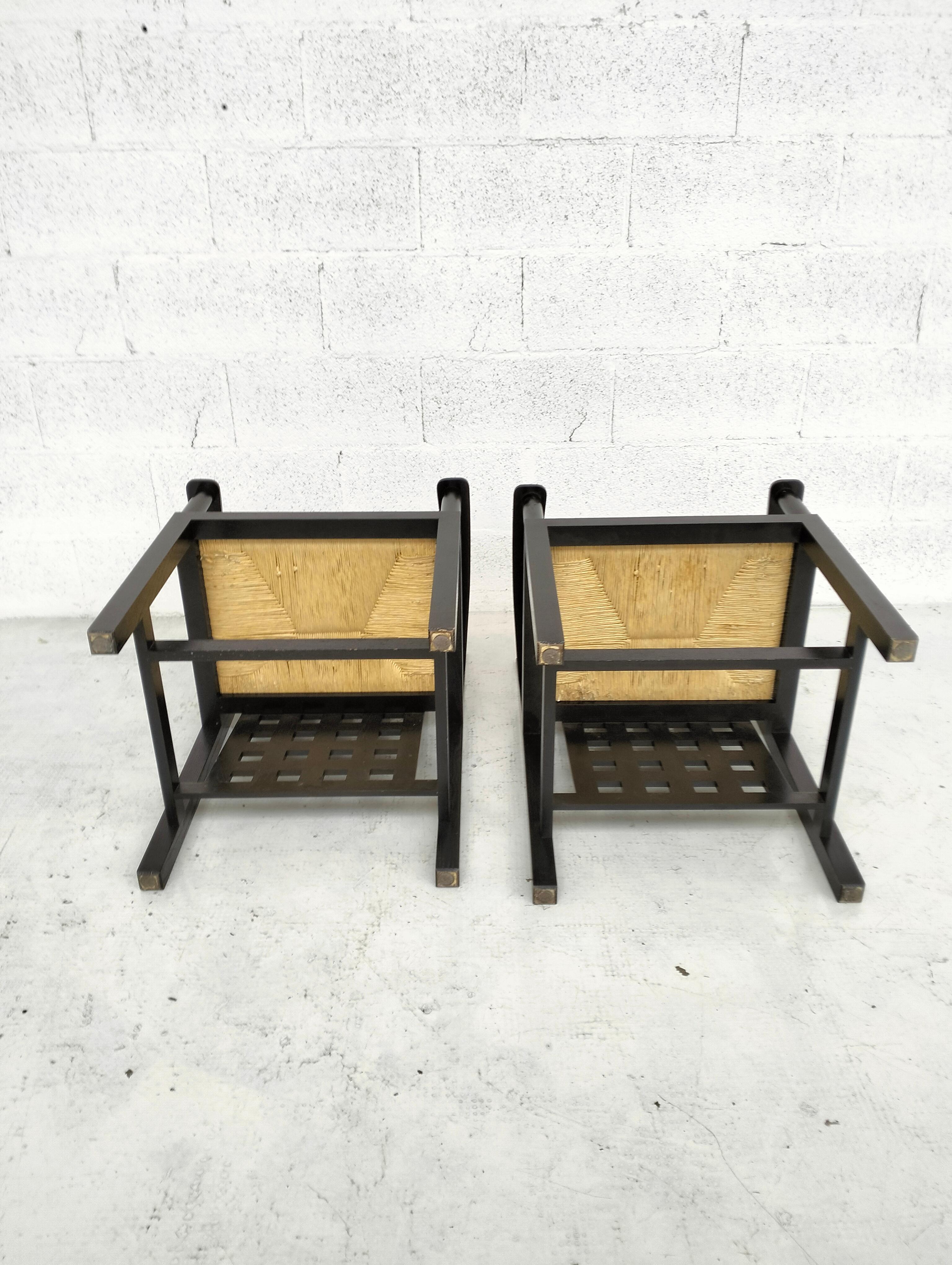 Ash Set of 2 “DS3” chairs by Charles Rennie Mackintosh for Cassina - 70s
