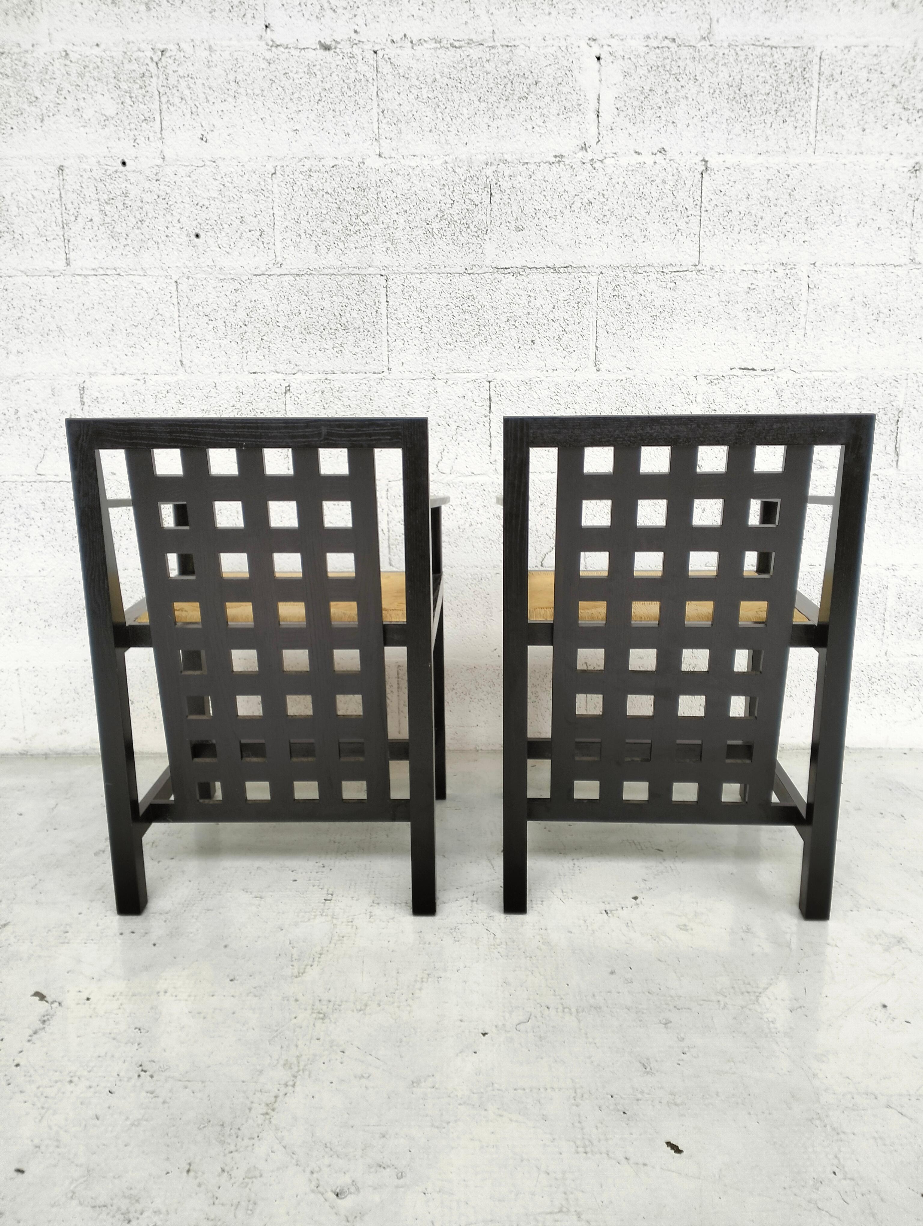 Set of 2 “DS3” chairs by Charles Rennie Mackintosh for Cassina - 70s 1
