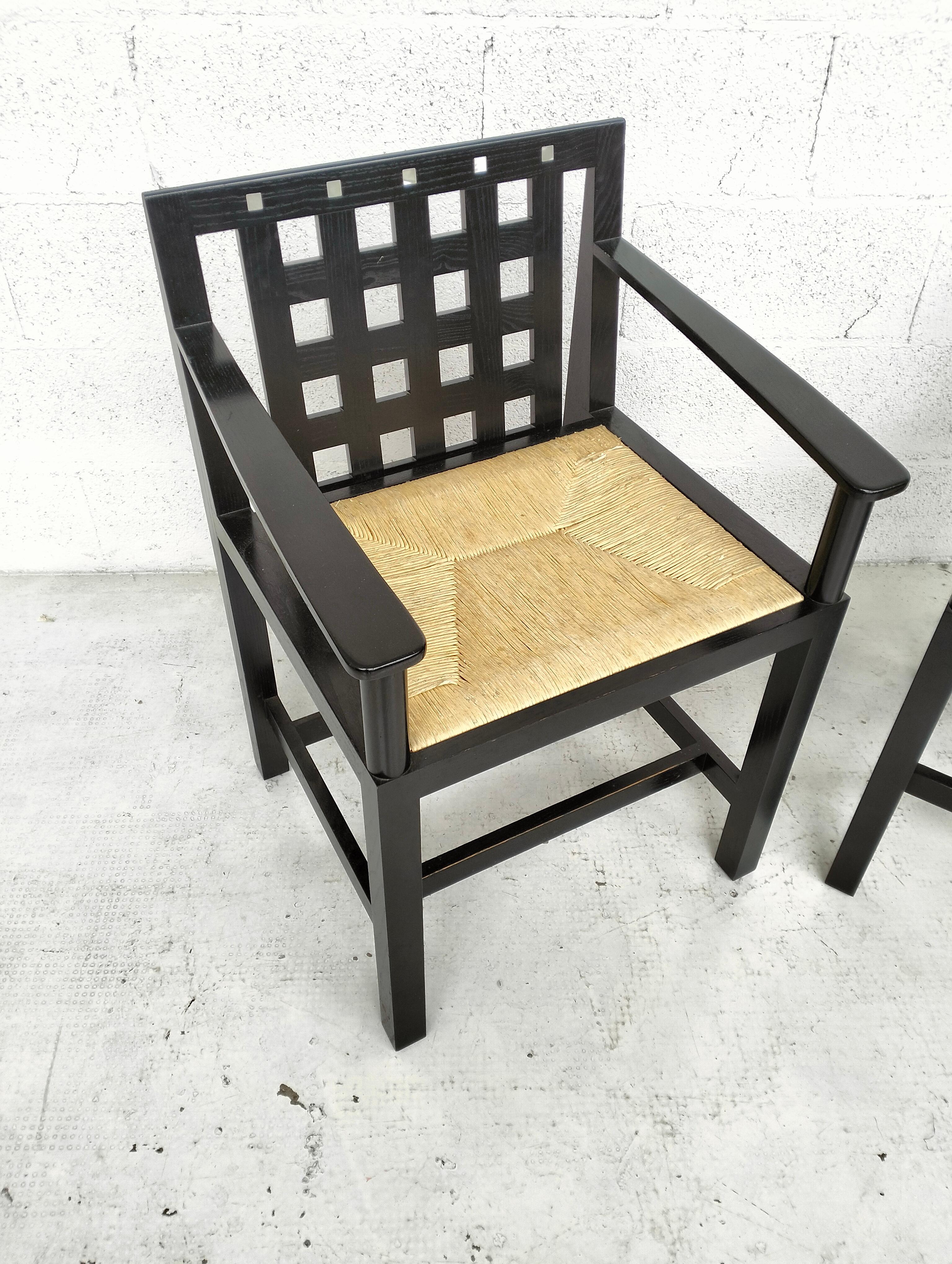 Set of 2 “DS3” chairs by Charles Rennie Mackintosh for Cassina - 70s 2