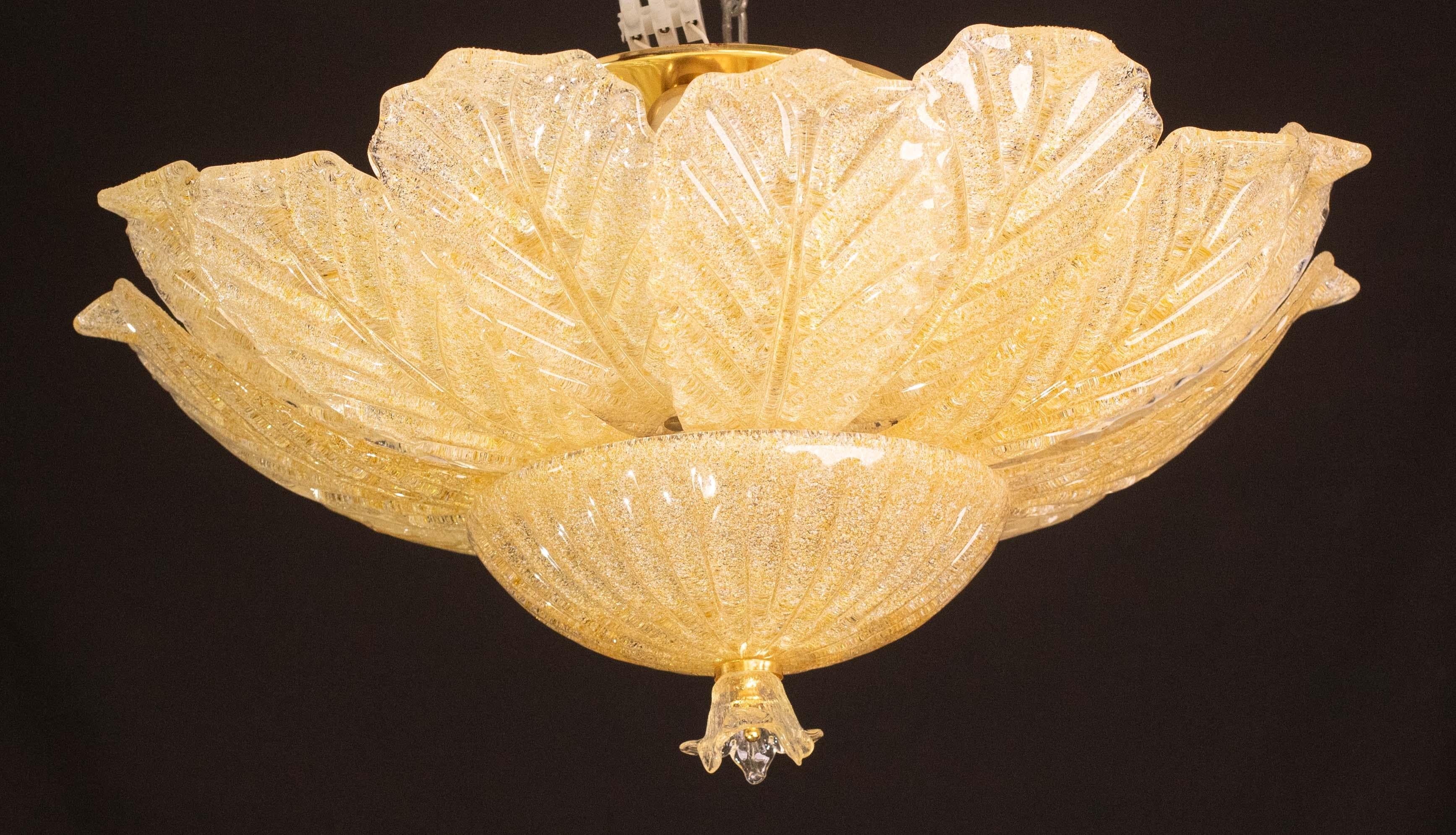 Juego de 2 empotrables dorados de cristal de Murano, Dubai, años 70 finales del siglo XX en venta