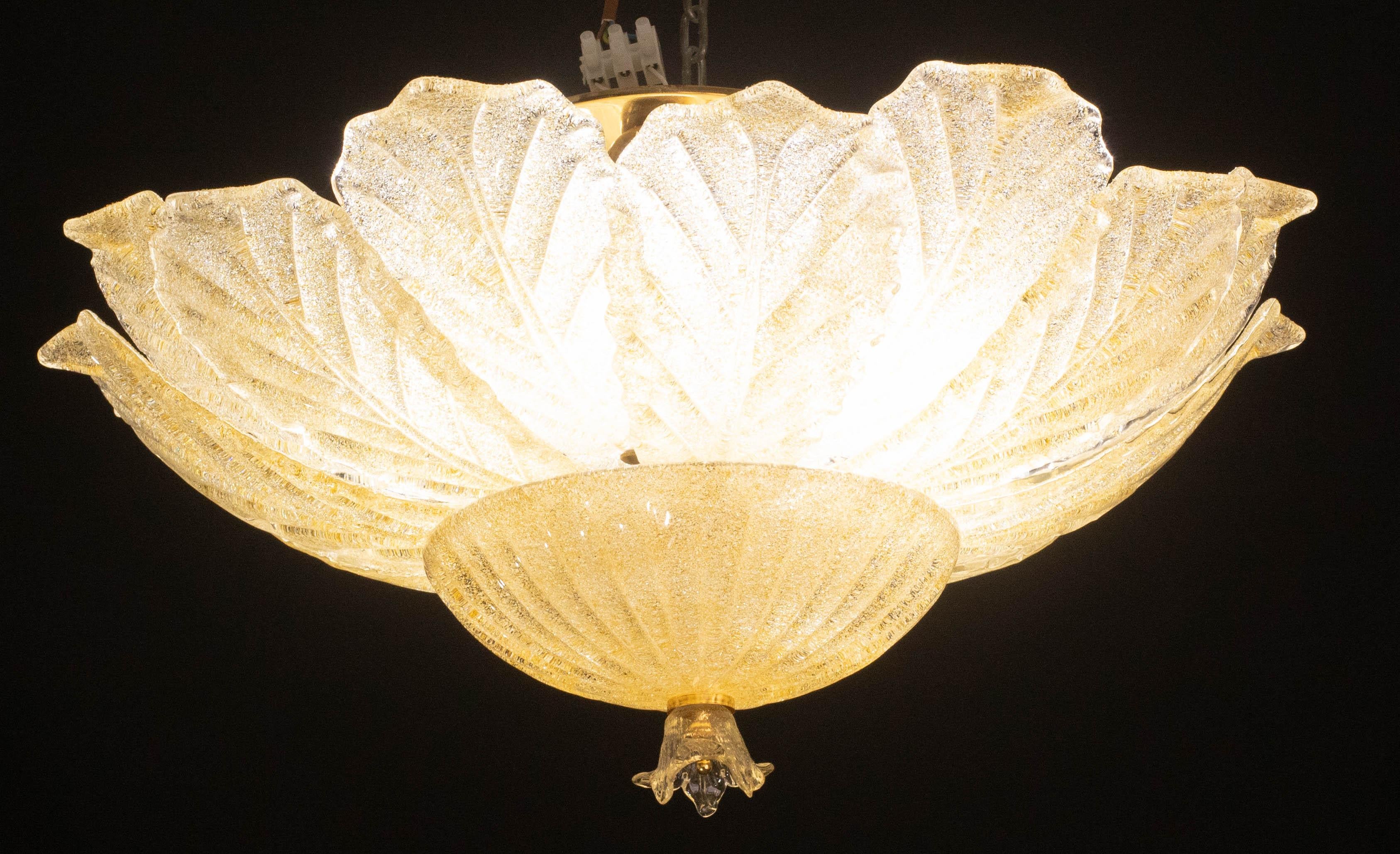 Juego de 2 empotrables dorados de cristal de Murano, Dubai, años 70 Cristal de Murano en venta