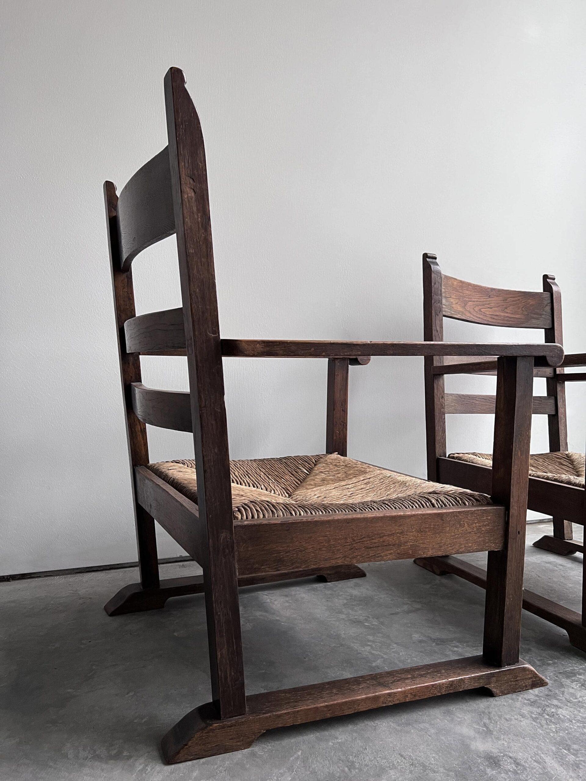 Ensemble de 2 chaises longues hollandaises à cheminée basse Bon état - En vente à San Francisco, CA