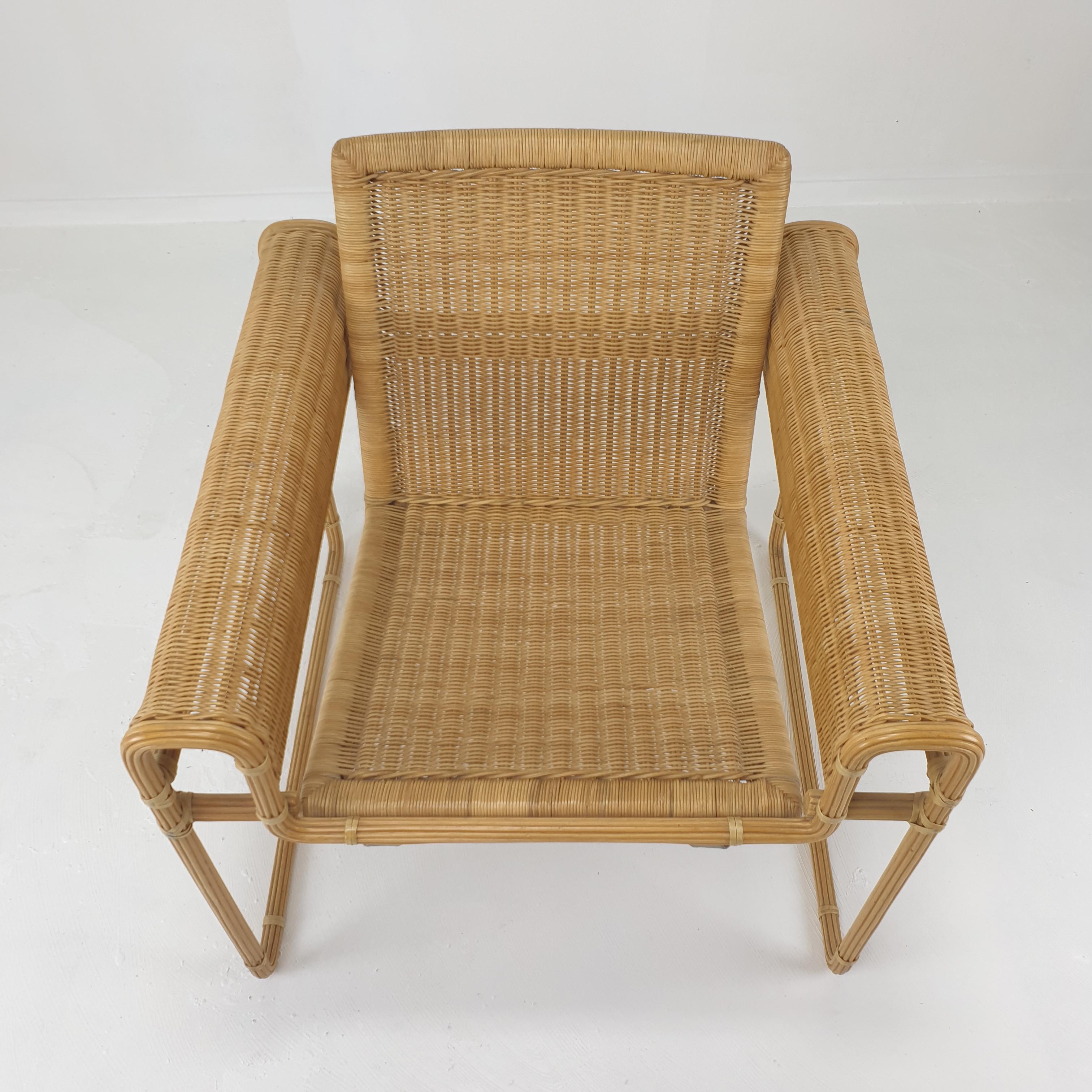 Set of 2 Dutch Wicker Chairs, 1970's For Sale 12