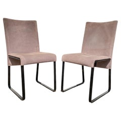 Set of 2 "Ealing" leather chairs by Giovanni Offredi for Saporiti