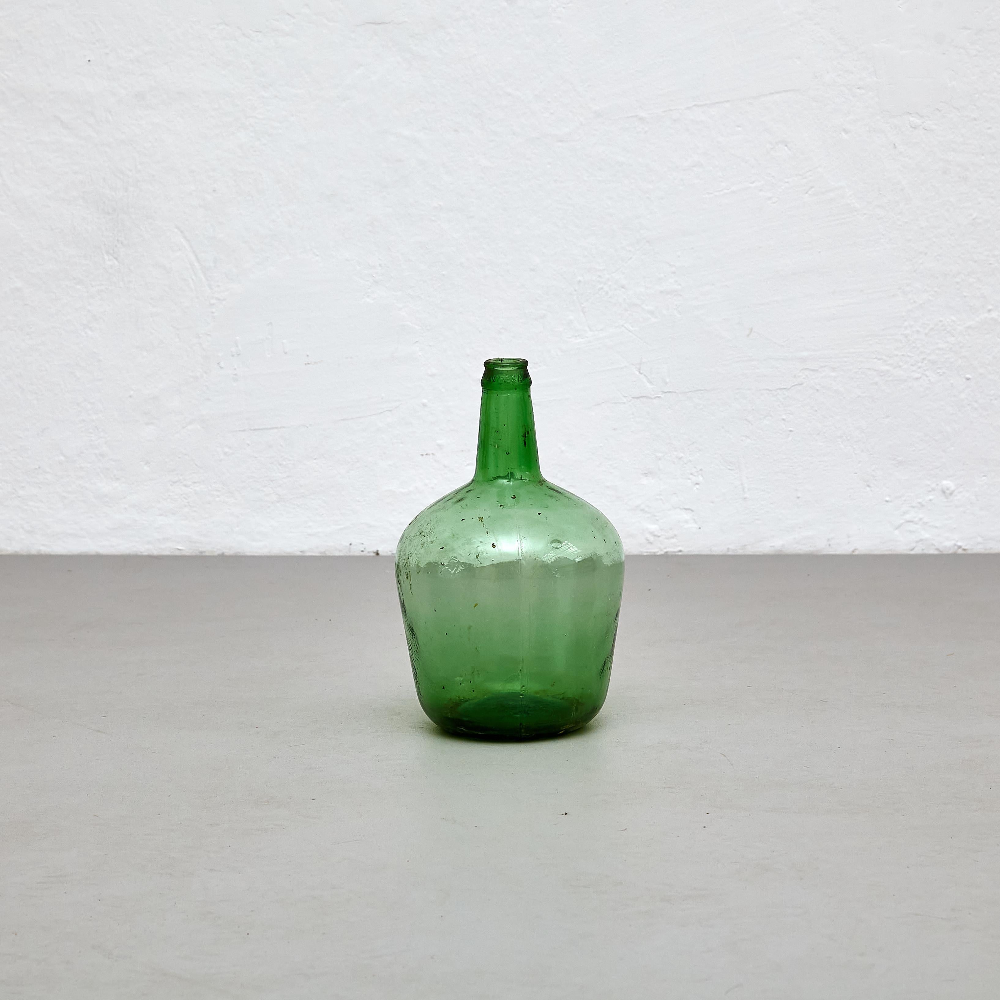 Mid-Century Modern Ensemble de 2 vases à bouteilles en verre espagnol du début du 20e siècle, vers 1940 en vente