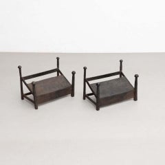 Set of 2 Early 20th Century Metal Feet Heaters