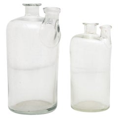 Set of 2 Early 20th Century Rustic Glass Bottles