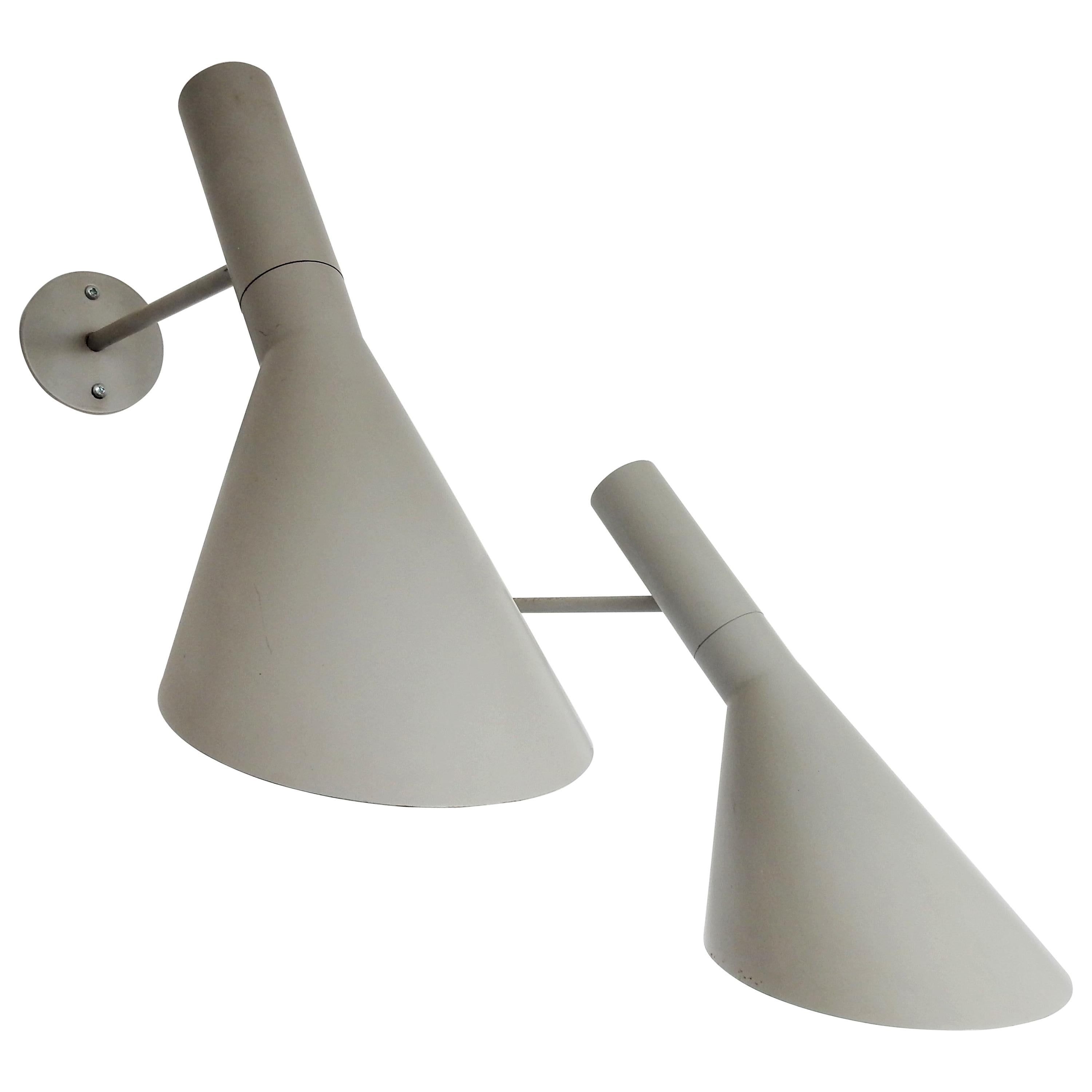 Set of 2 Early AJ Visor Wall Lamps by Arne Jacobsen for Louis Poulsen, 1950s