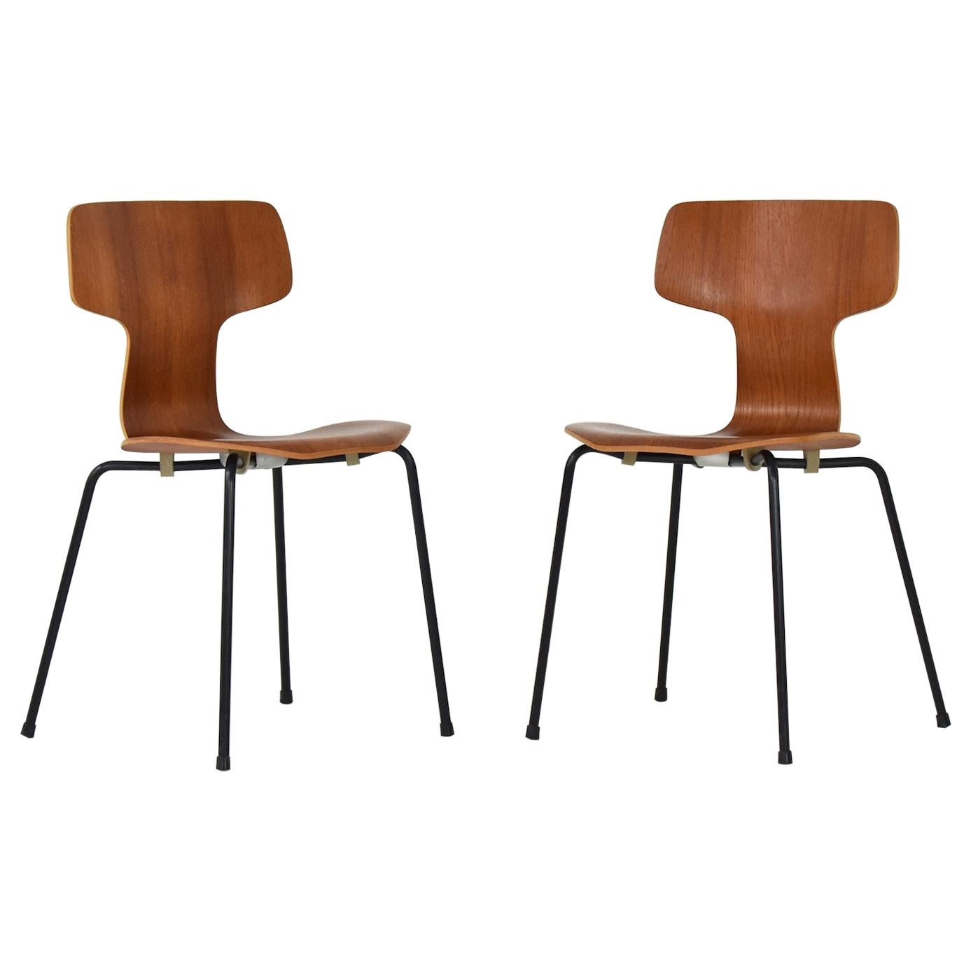 Set of 2 Early ‘Hammer’ Chairs by Arne Jacobsen for Fritz Hansen, Denmark 1960’s