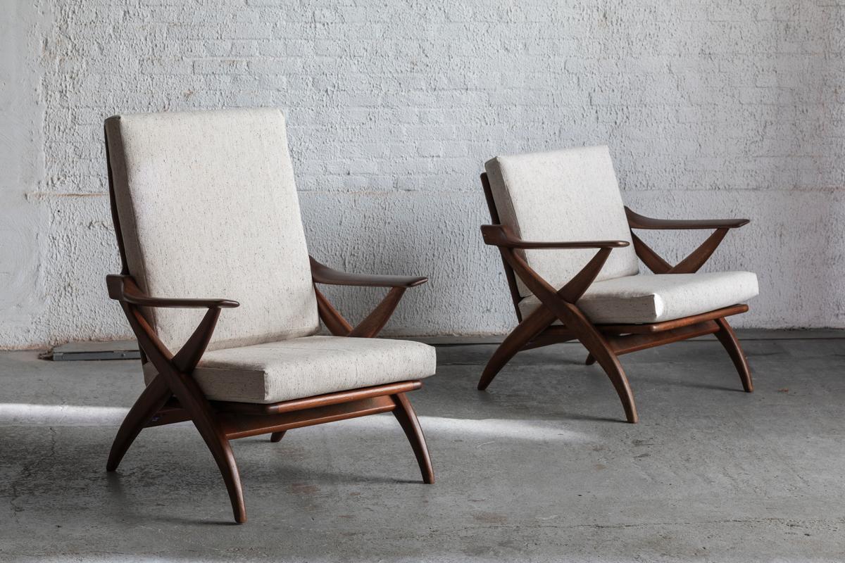 Highback and Lowback Lounge Chair by Topform, Set of 2, Dutch design, 1960s 11