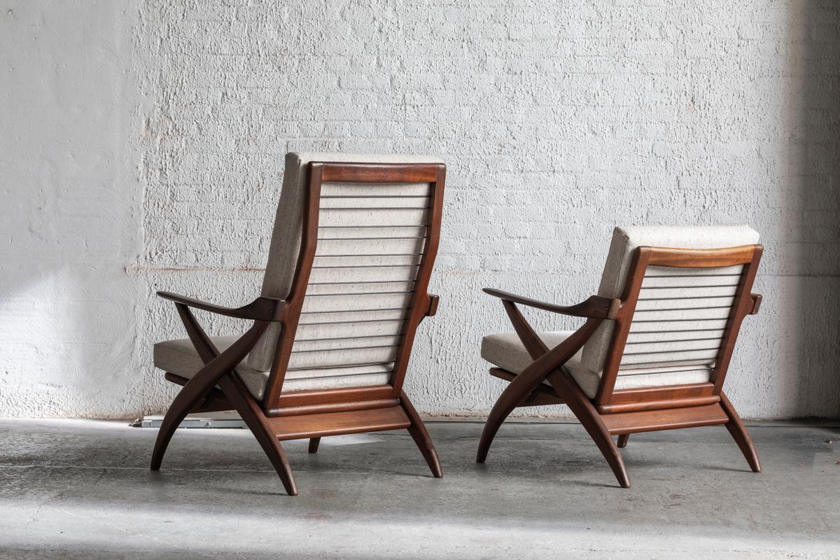 Mid-20th Century Highback and Lowback Lounge Chair by Topform, Set of 2, Dutch design, 1960s