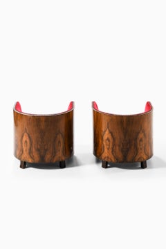 Set of 2 Easy Chairs in Fabric and Rosewood, 1930s