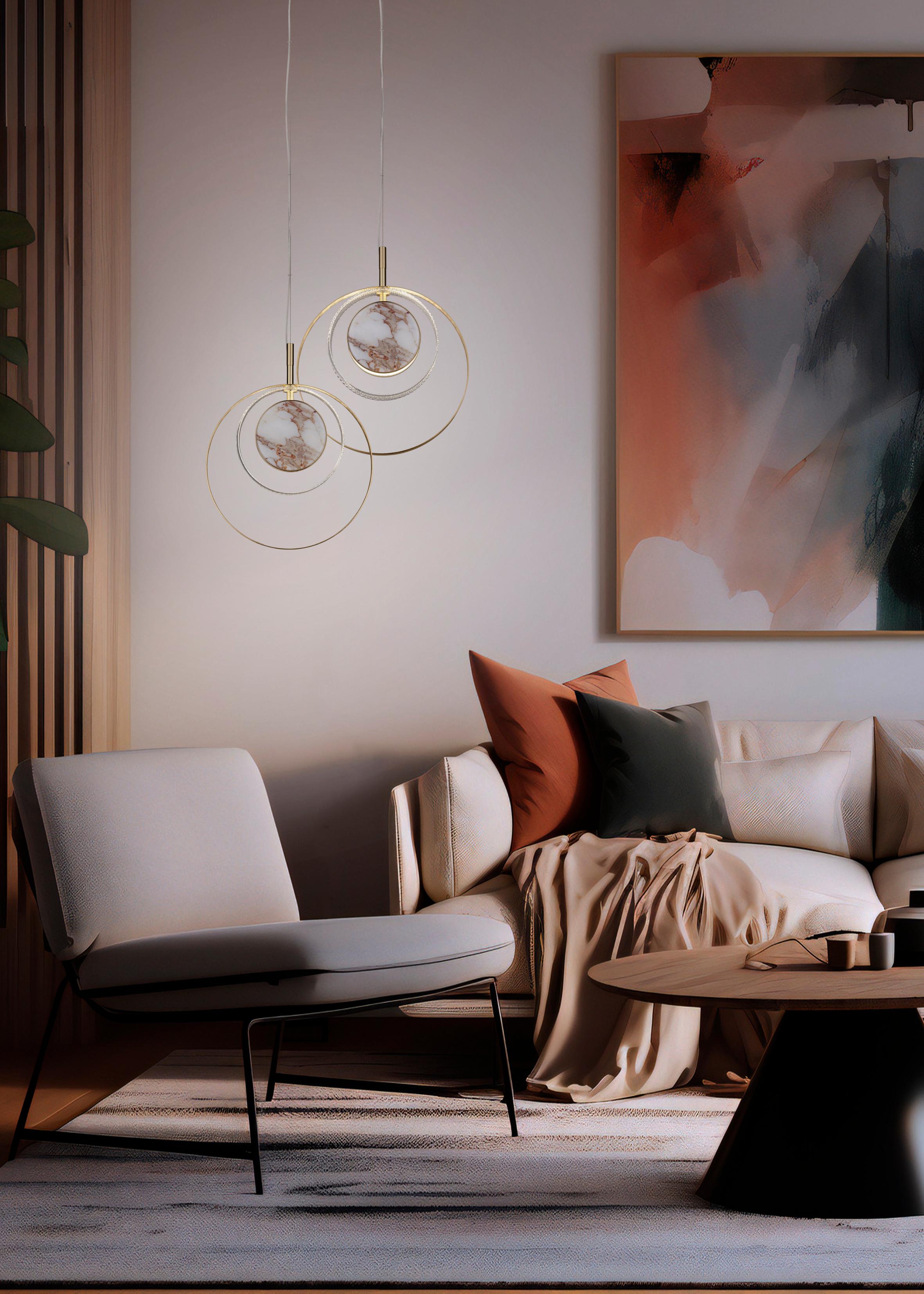Postmoderno Set di 2 lampade a sospensione Eclissi S1 di Euroluce Lampadari in vendita
