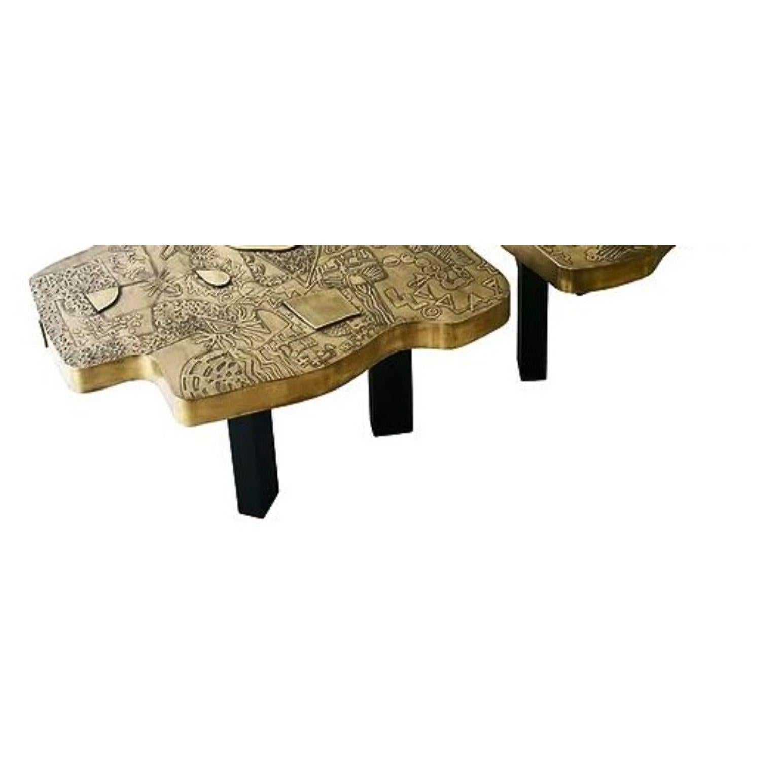 Other Set Of 2 Eggs Brass Coffee Tables by Brutalist Be For Sale