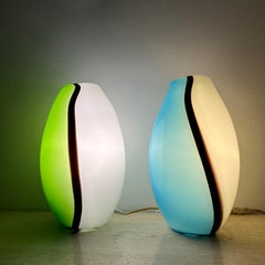 Set of 2 Eglo glass table lamps , 1990s