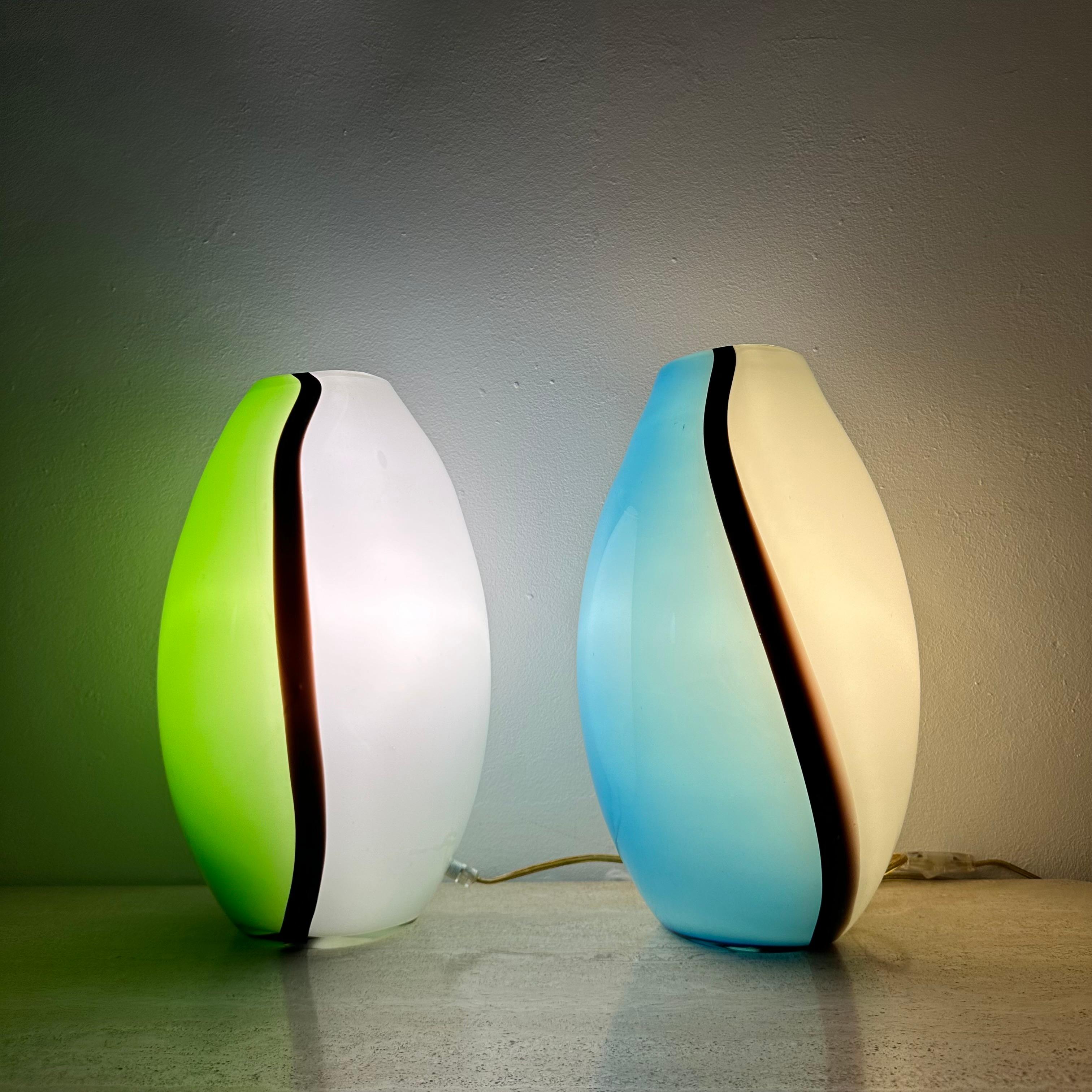 German Set of 2 Eglo glass table lamps , 1990s