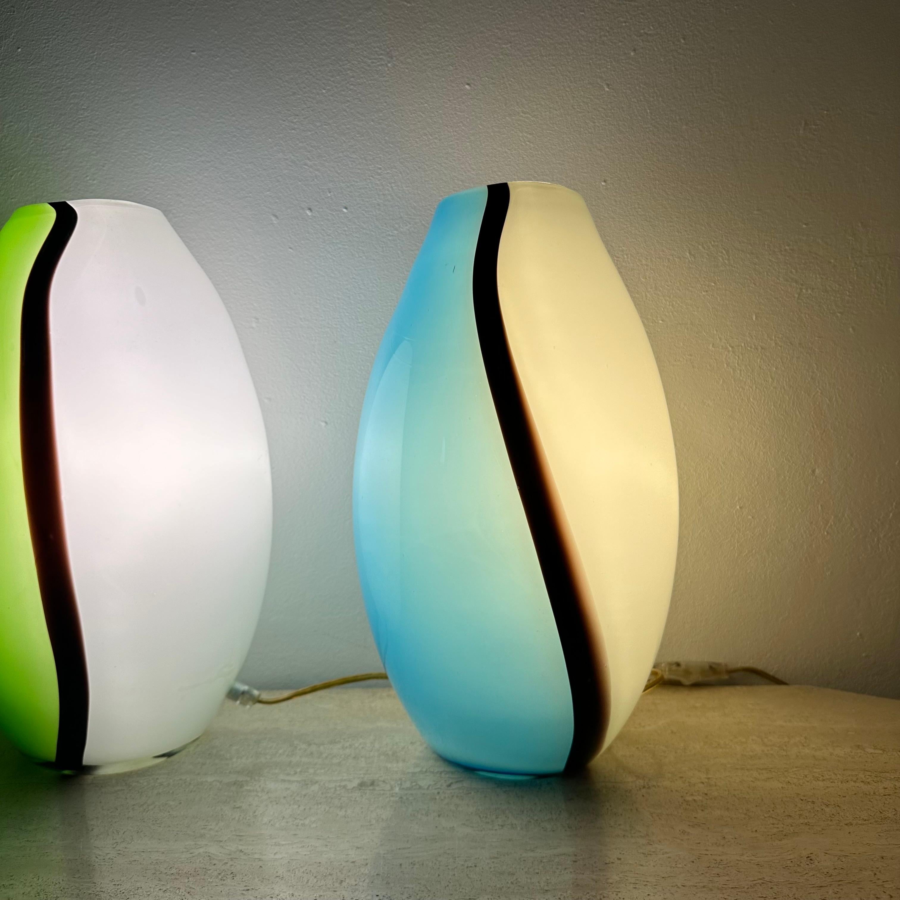 Late 20th Century Set of 2 Eglo glass table lamps , 1990s