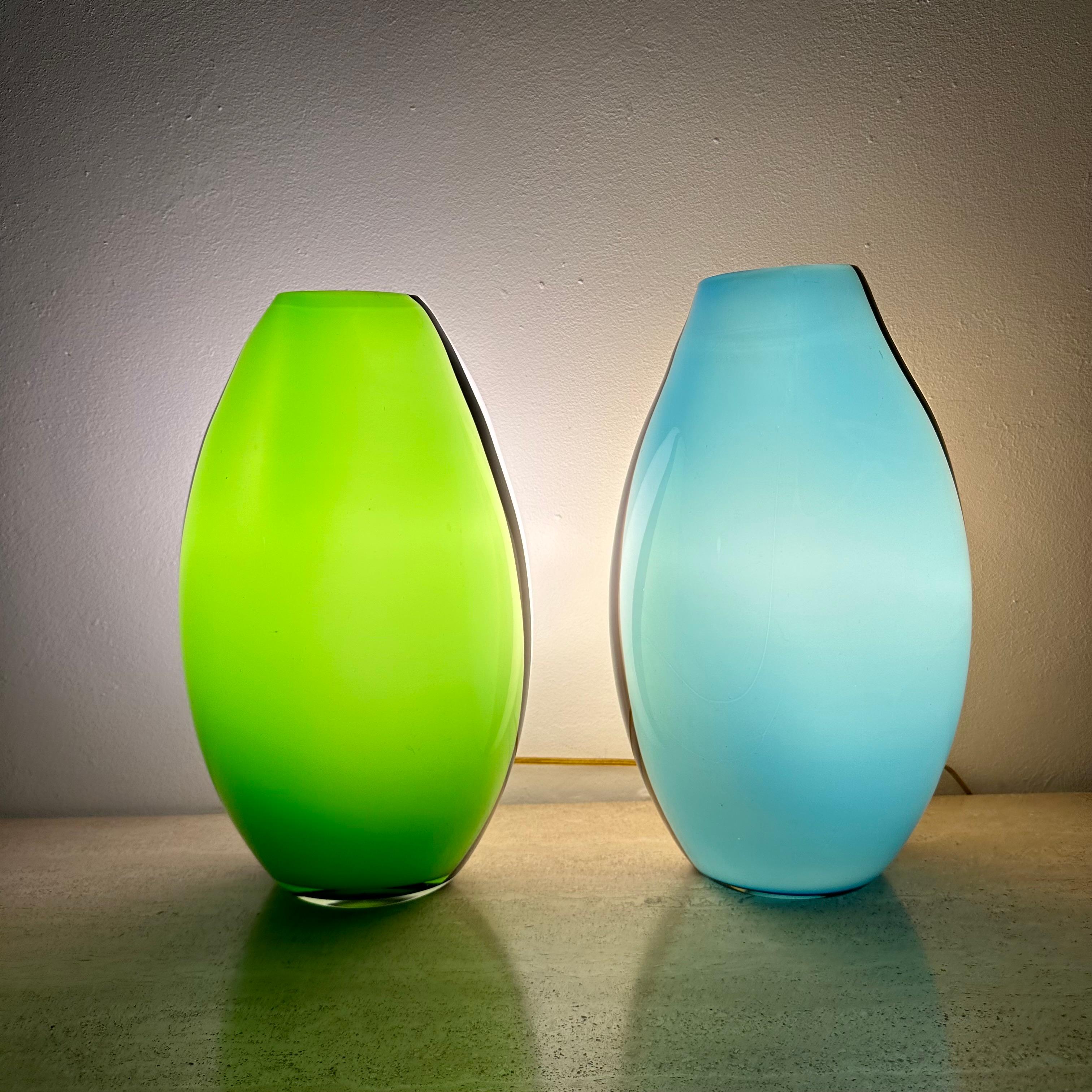 Set of 2 Eglo glass table lamps , 1990s 1