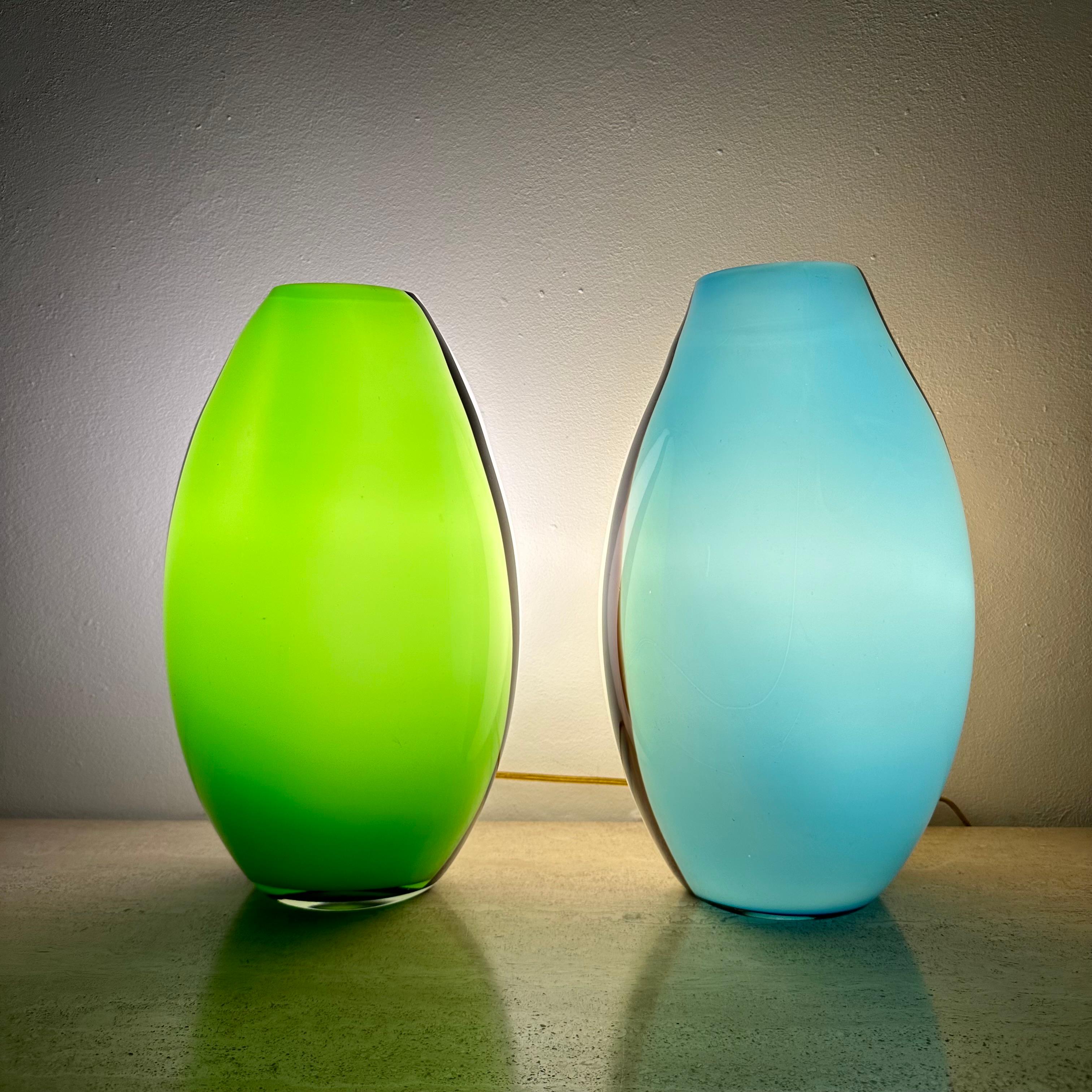 Set of 2 Eglo glass table lamps , 1990s 2