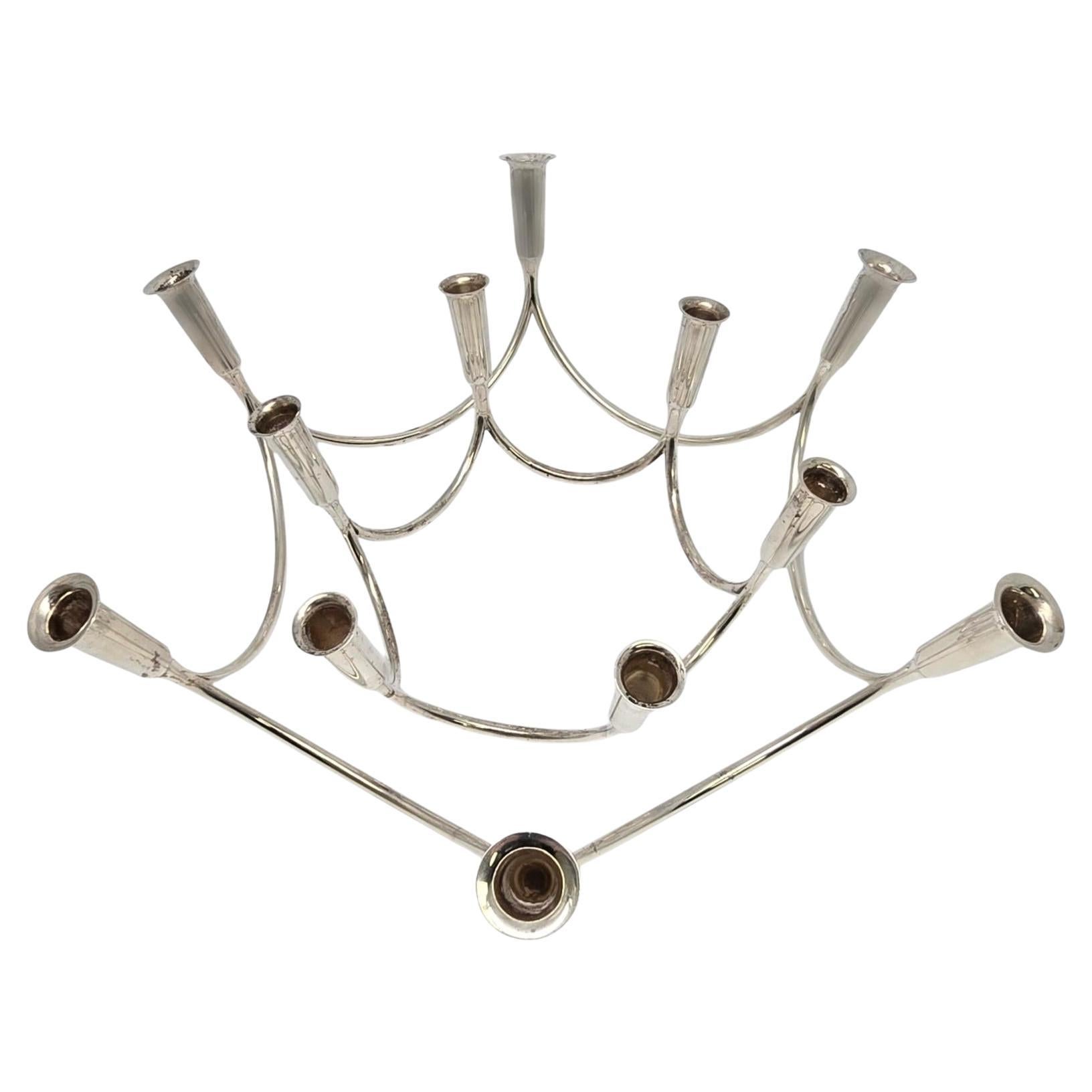 Set of 2 Eigel Jensen for A Michelen Denmark Sterling Silver Candleholders 20608