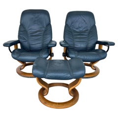 2er-Set Ekornes "Stressless" Liegesessel & Ottomane