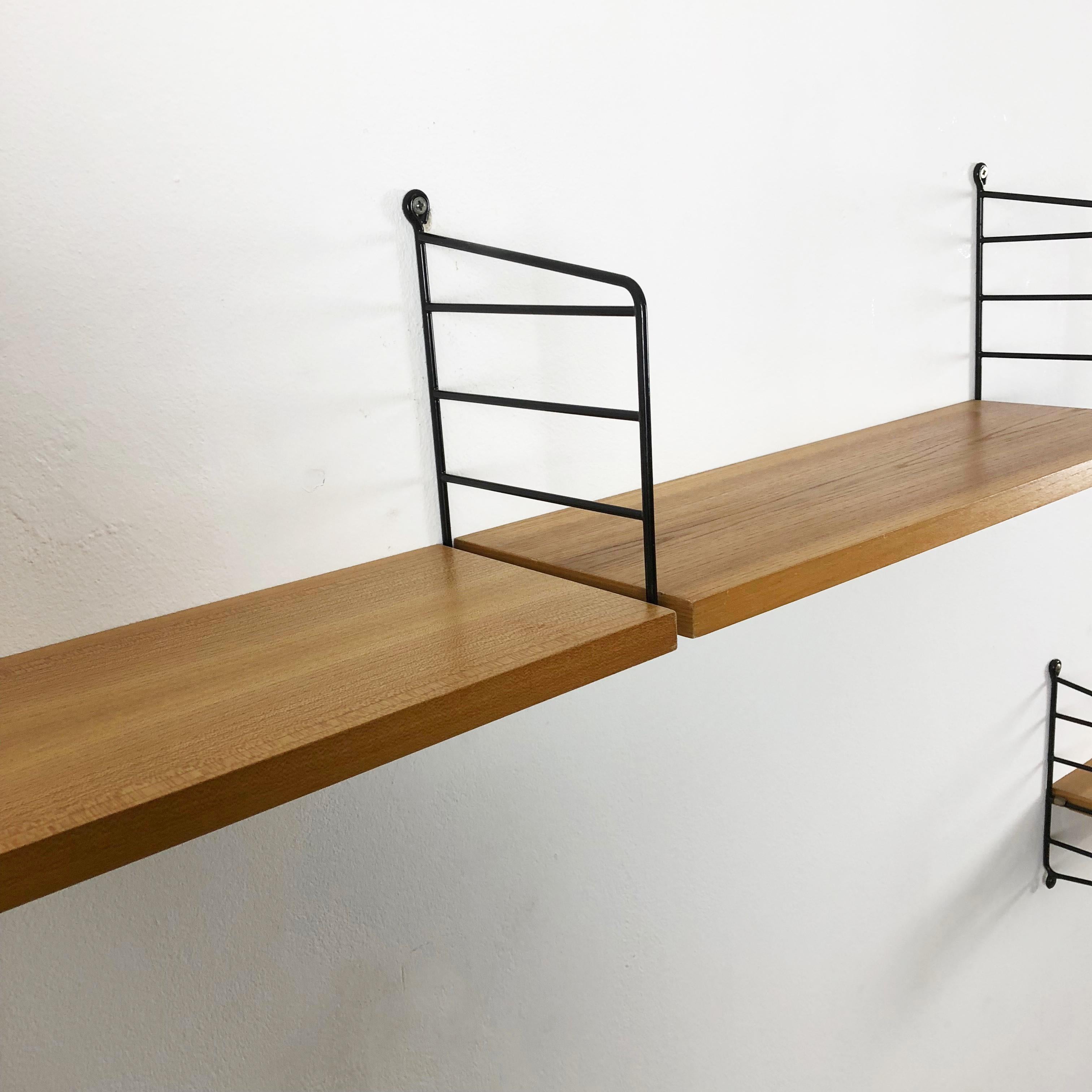 Set of 2 Elm String Wall Unit Nisse Strinning String Design Ab, Sweden, 1970s 4