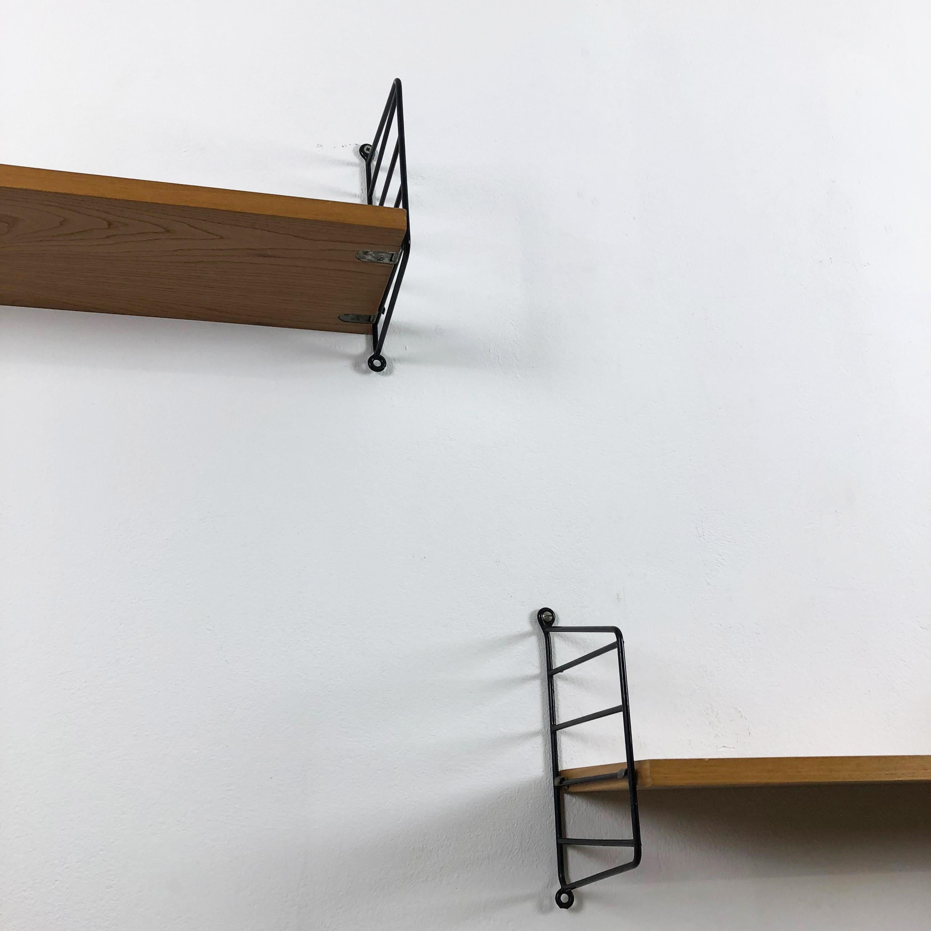 Set of 2 Elm String Wall Unit Nisse Strinning String Design Ab, Sweden, 1970s 7