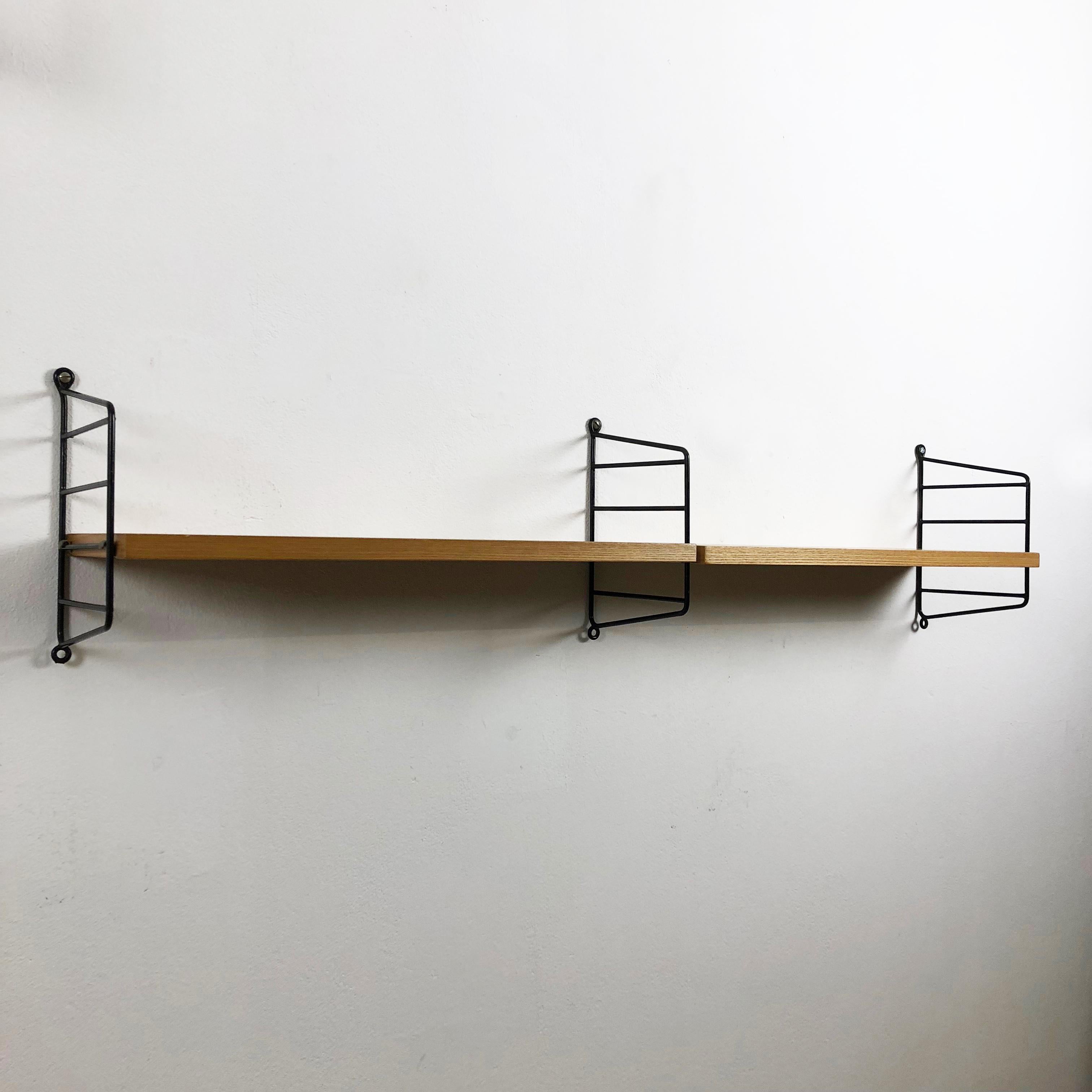 Set of 2 Elm String Wall Unit Nisse Strinning String Design Ab, Sweden, 1970s 9