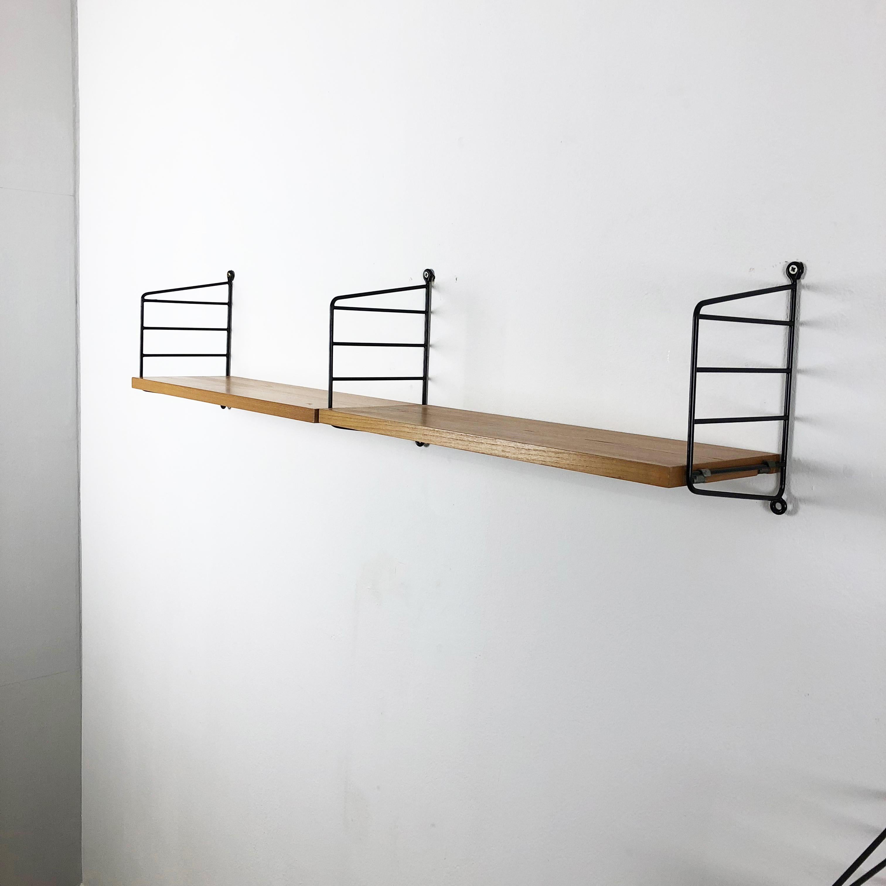 Set of 2 Elm String Wall Unit Nisse Strinning String Design Ab, Sweden, 1970s 10
