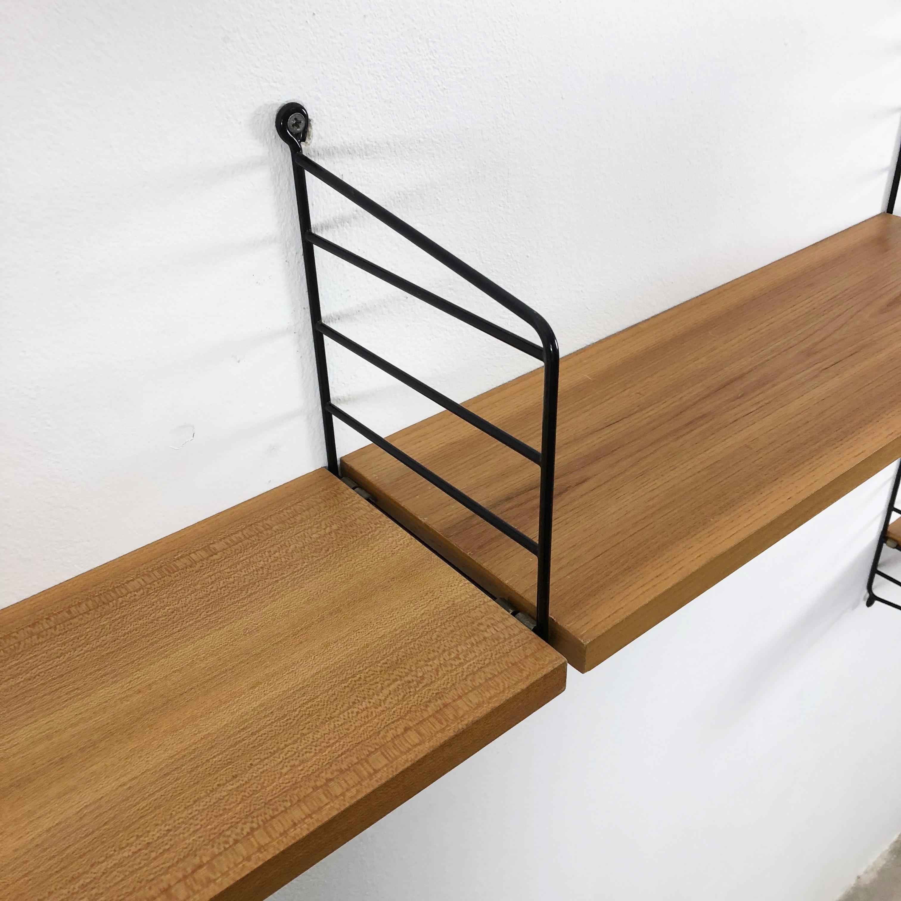 Set of 2 Elm String Wall Unit Nisse Strinning String Design Ab, Sweden, 1970s 11