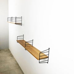 Set of 2 Elm String Wall Unit Nisse Strinning String Design Ab, Sweden, 1970s