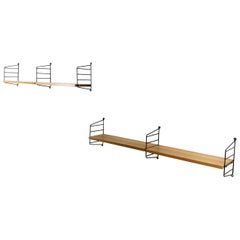 Set of 2 Elm String Wall Unit Nisse Strinning String Design Ab, Sweden, 1970s