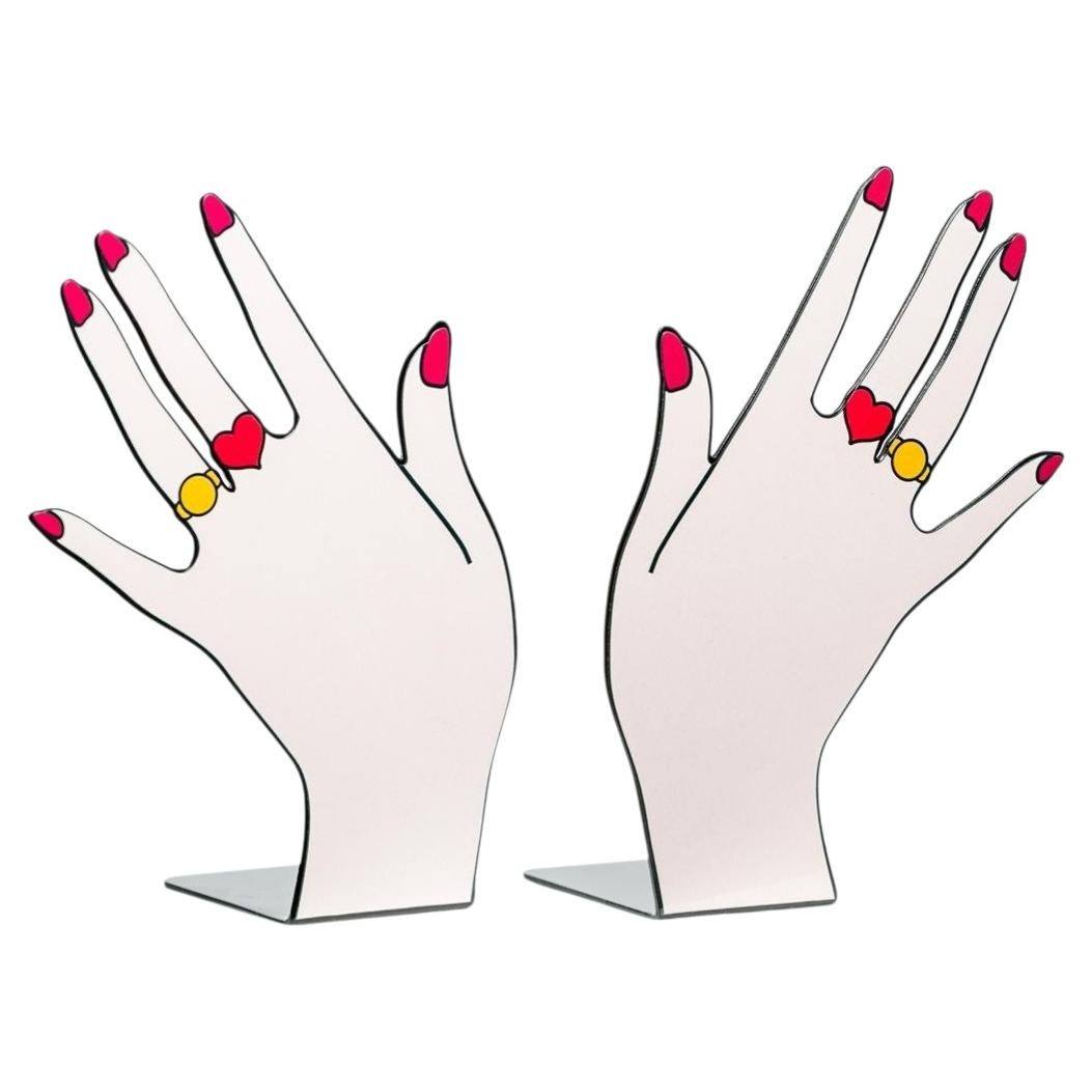 Set di 2 fermalibri Embrace in alluminio verniciato a polvere di Altreforme