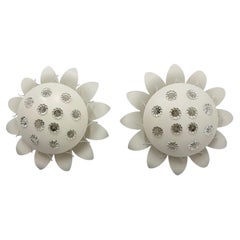 Set of 2 Emil Stejnar wall lamp with flower crystals , 1950s Vienna