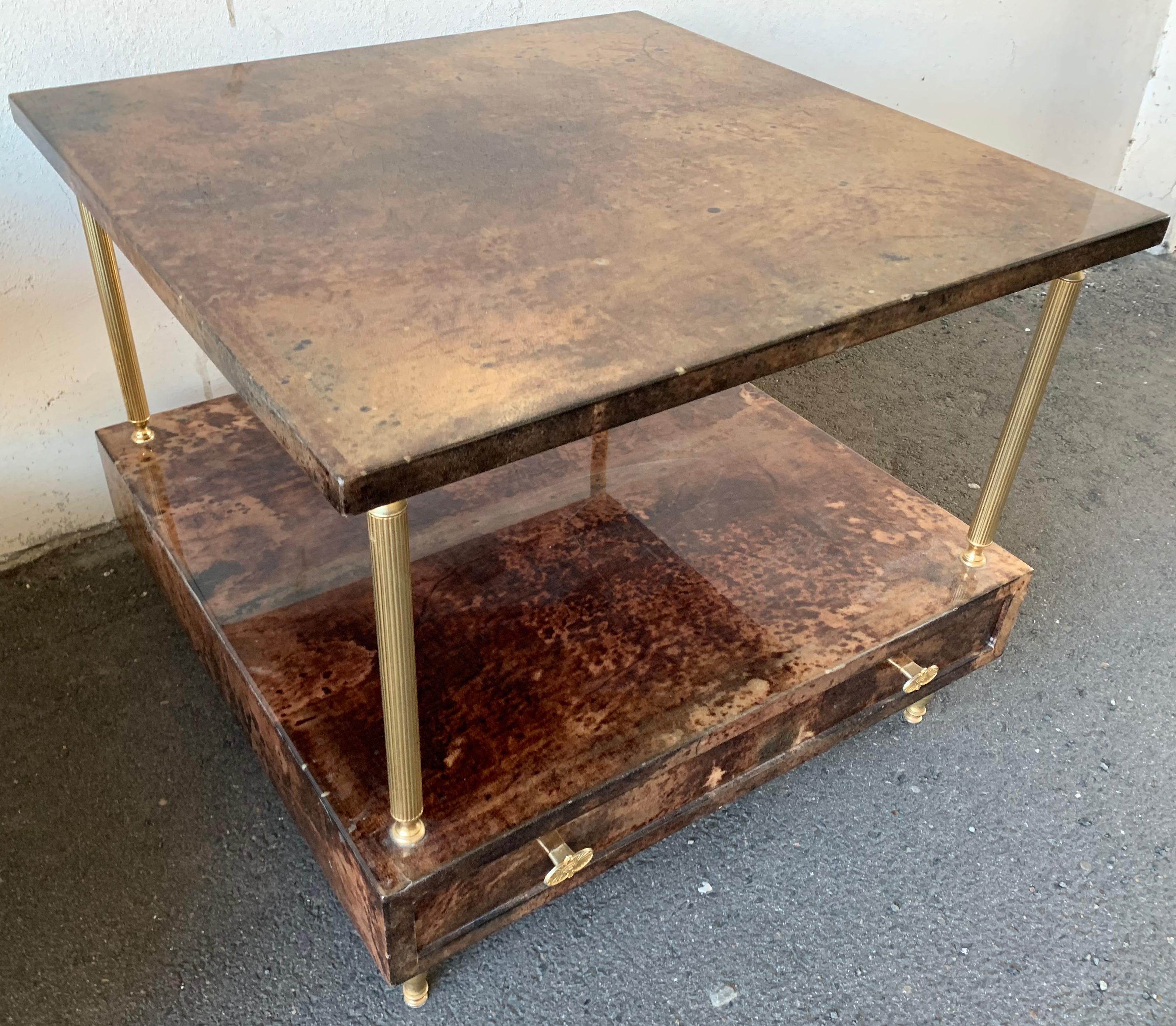 Italian Set of 2 End or Coffee Tables by Aldo Tura For Sale