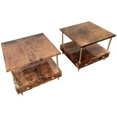 Vintage Set of 2 End or Coffee Tables by Aldo Tura