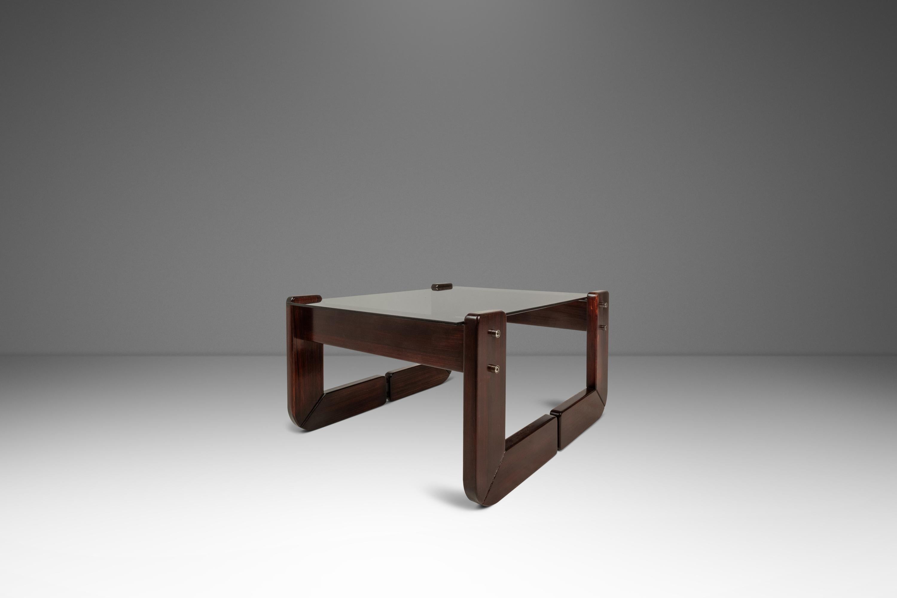 Ensemble de 2 tables d'appoint avec plateaux en verre fumé par Percival Lafer, Brésil, c. années 1970 en vente 1