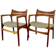 Set of 2 Erik Buch Teak Armchairs