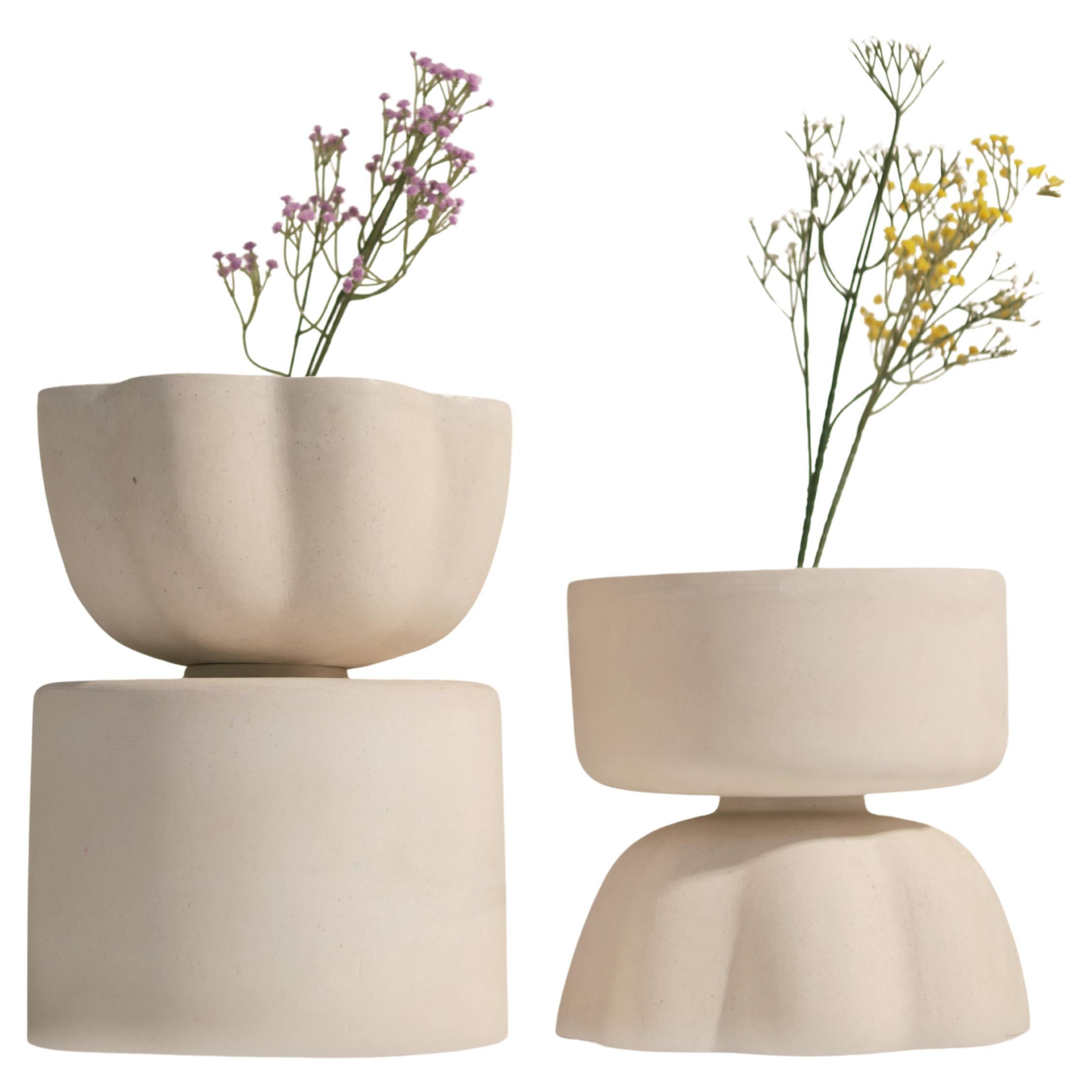 Set Of 2 Eternal Lotus Vases by Newblue