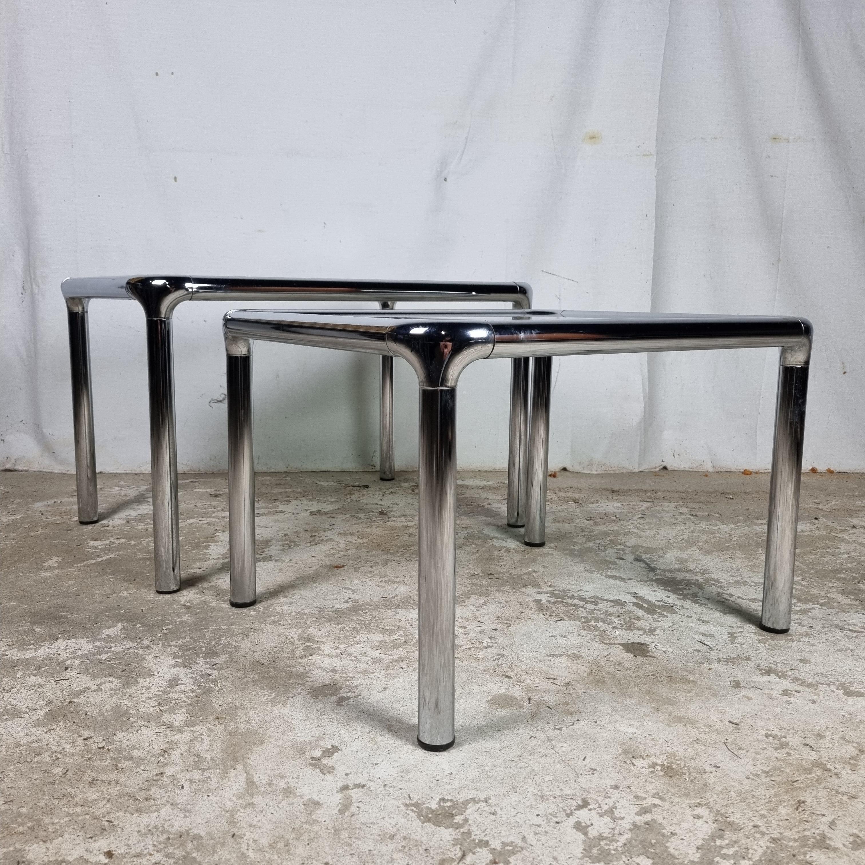 vintage smoked glass coffee table