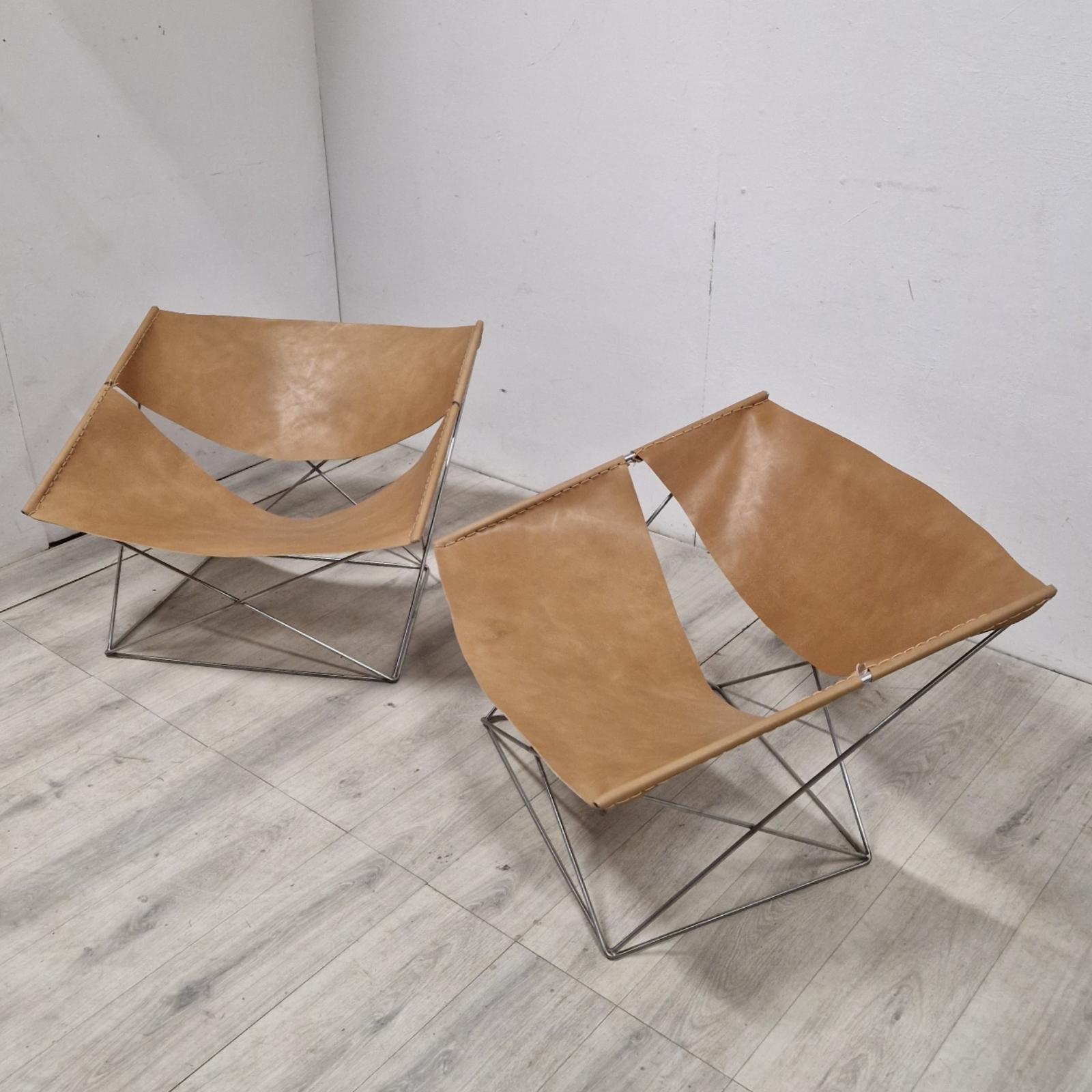 Set of 2 F-675 lounge chairs by Pierre Paulin for Artifort, Netherlands 1960s 4